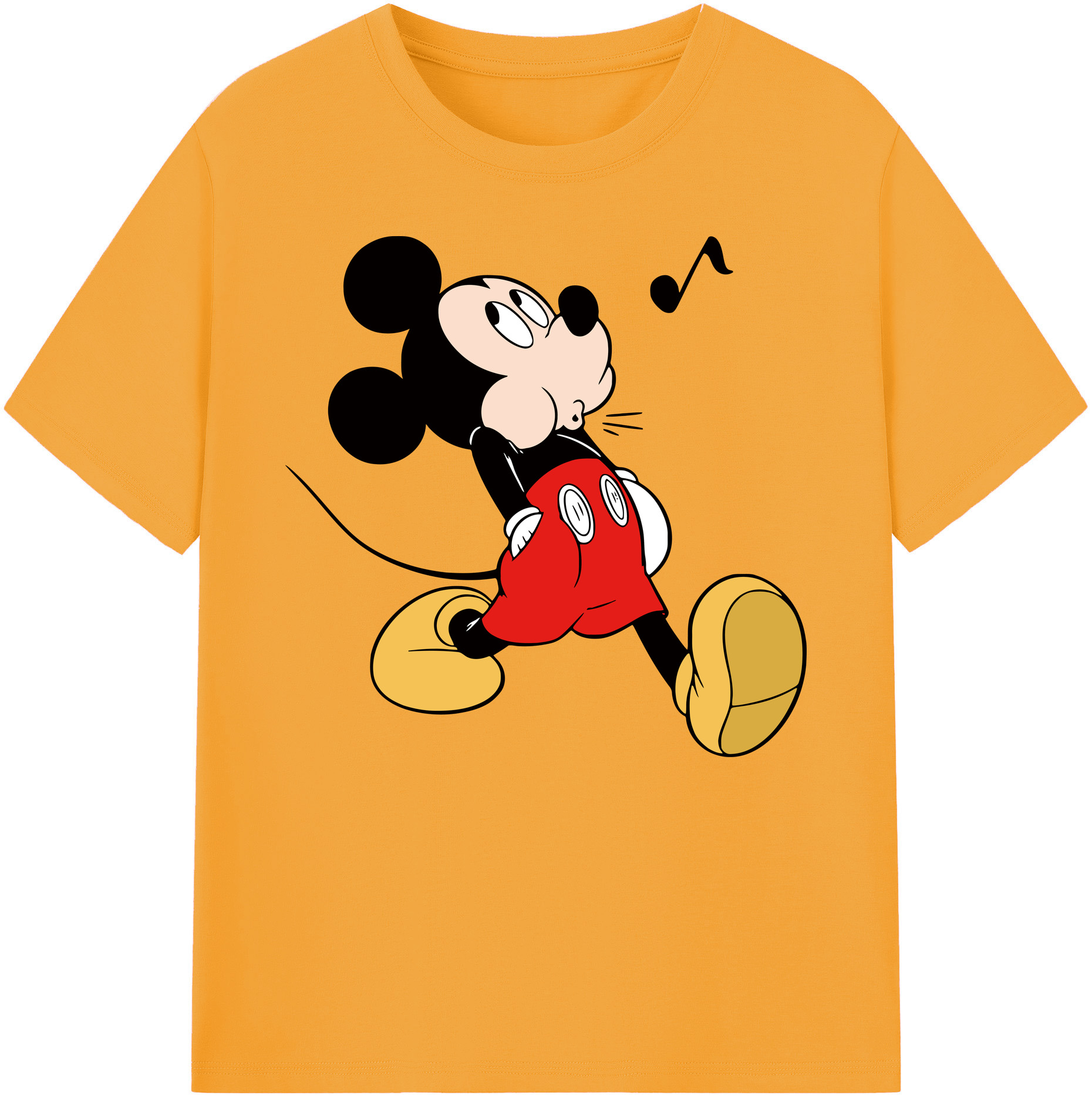 ミッキーマウス Mickey Mouse 綿100％ メンズ半袖Tシャツ｜肌触りやわらか＆通気性