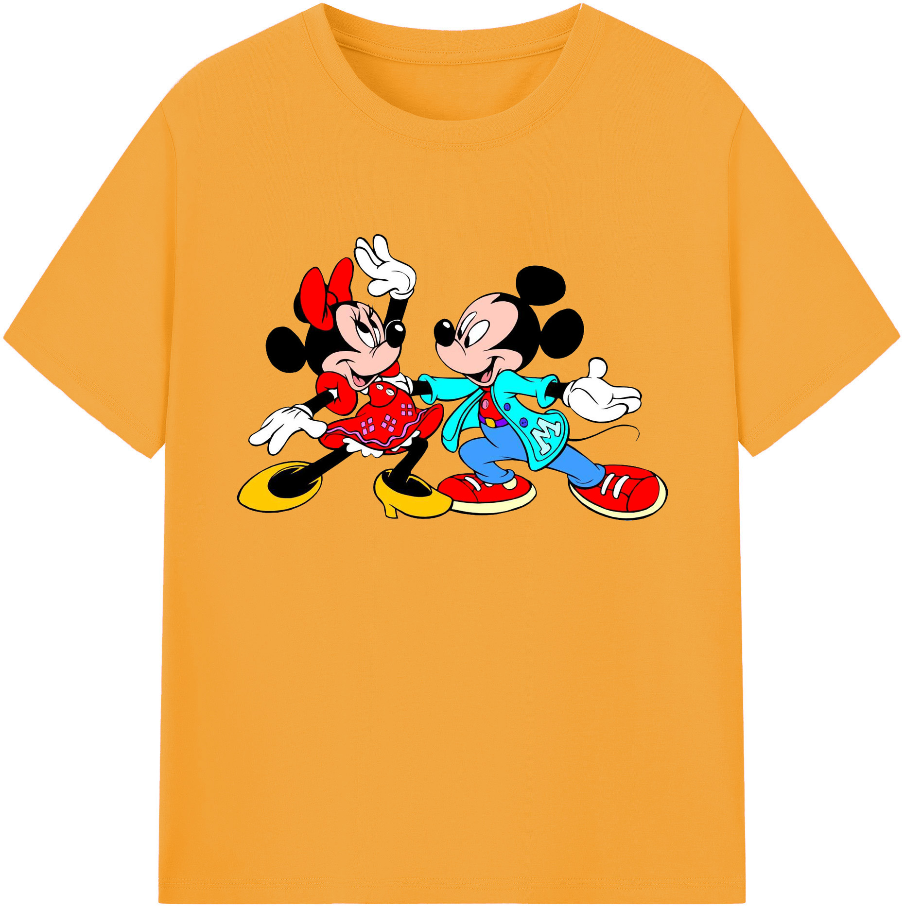 ミッキーマウス Mickey Mouse 綿100％ メンズ半袖Tシャツ｜肌触りやわらか＆通気性