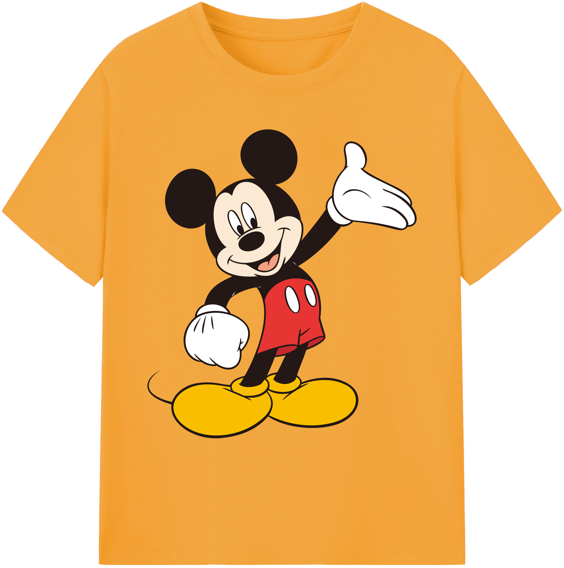 ミッキーマウス Mickey Mouse 綿100％ メンズ半袖Tシャツ｜肌触りやわらか＆通気性