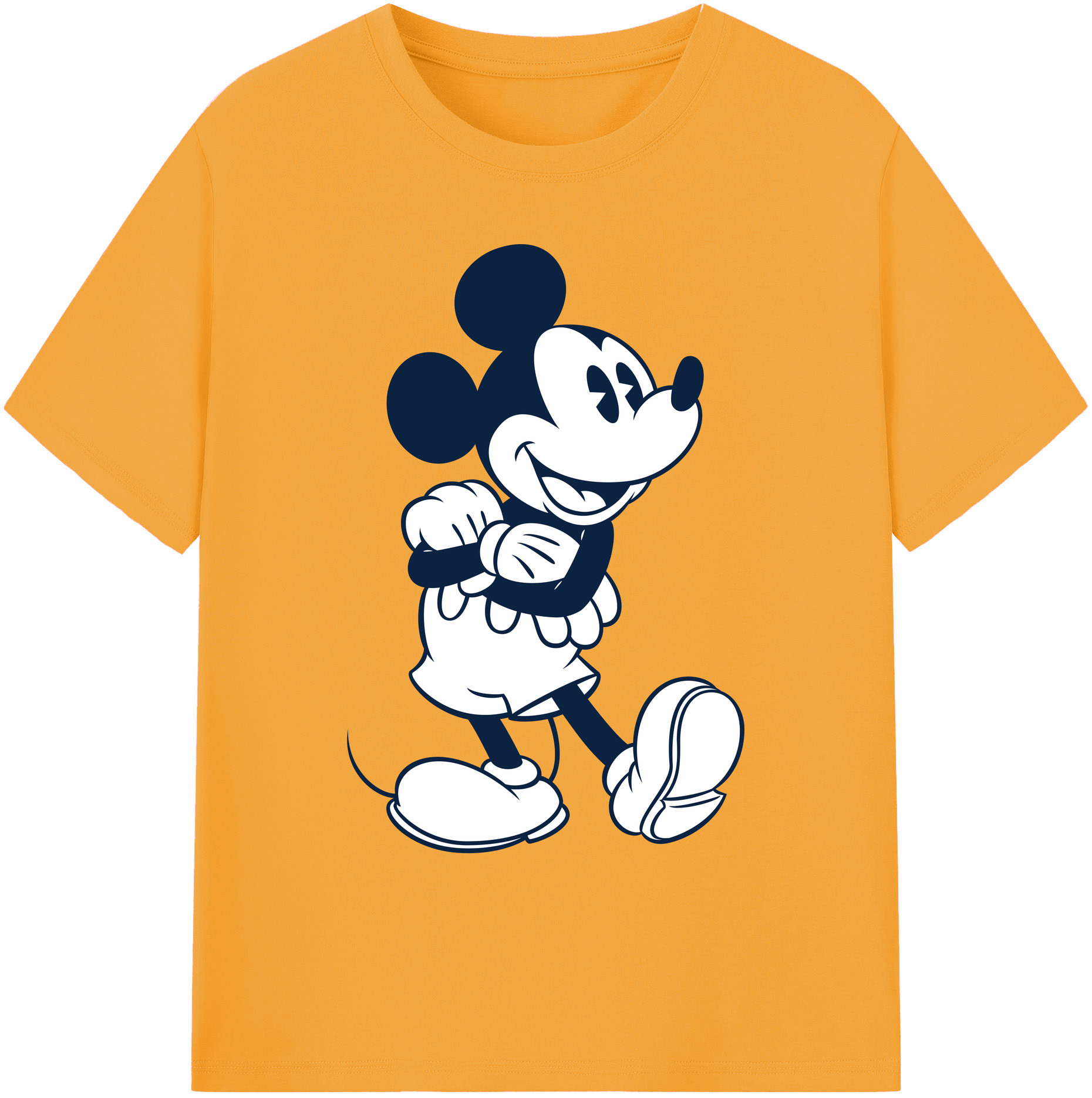 ミッキーマウス Mickey Mouse 綿100％ メンズ半袖Tシャツ｜肌触りやわらか＆通気性