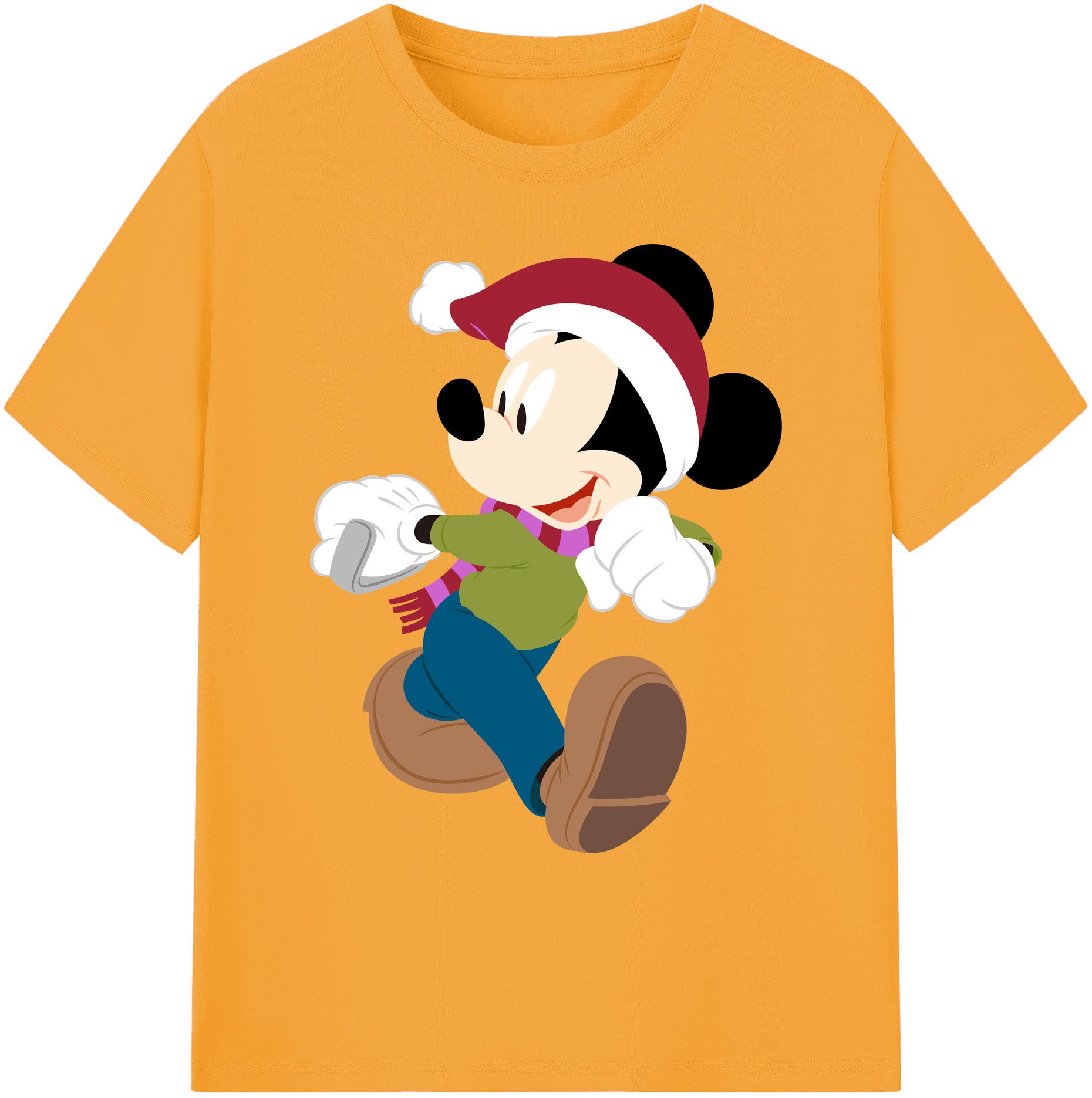 ミッキーマウス Mickey Mouse 綿100％ メンズ半袖Tシャツ｜肌触りやわらか＆通気性
