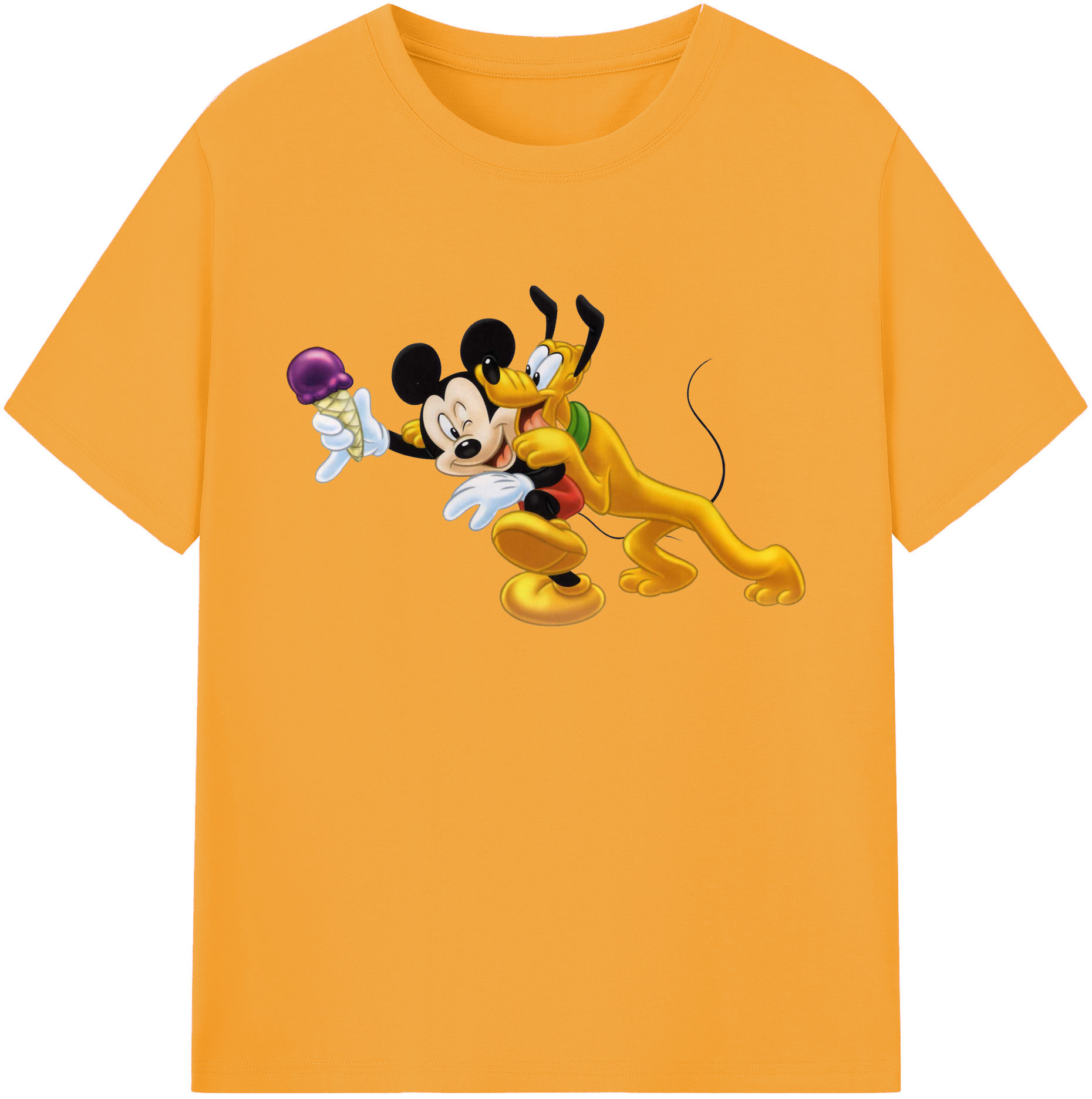 ミッキーマウス Mickey Mouse 綿100％ メンズ半袖Tシャツ｜肌触りやわらか＆通気性