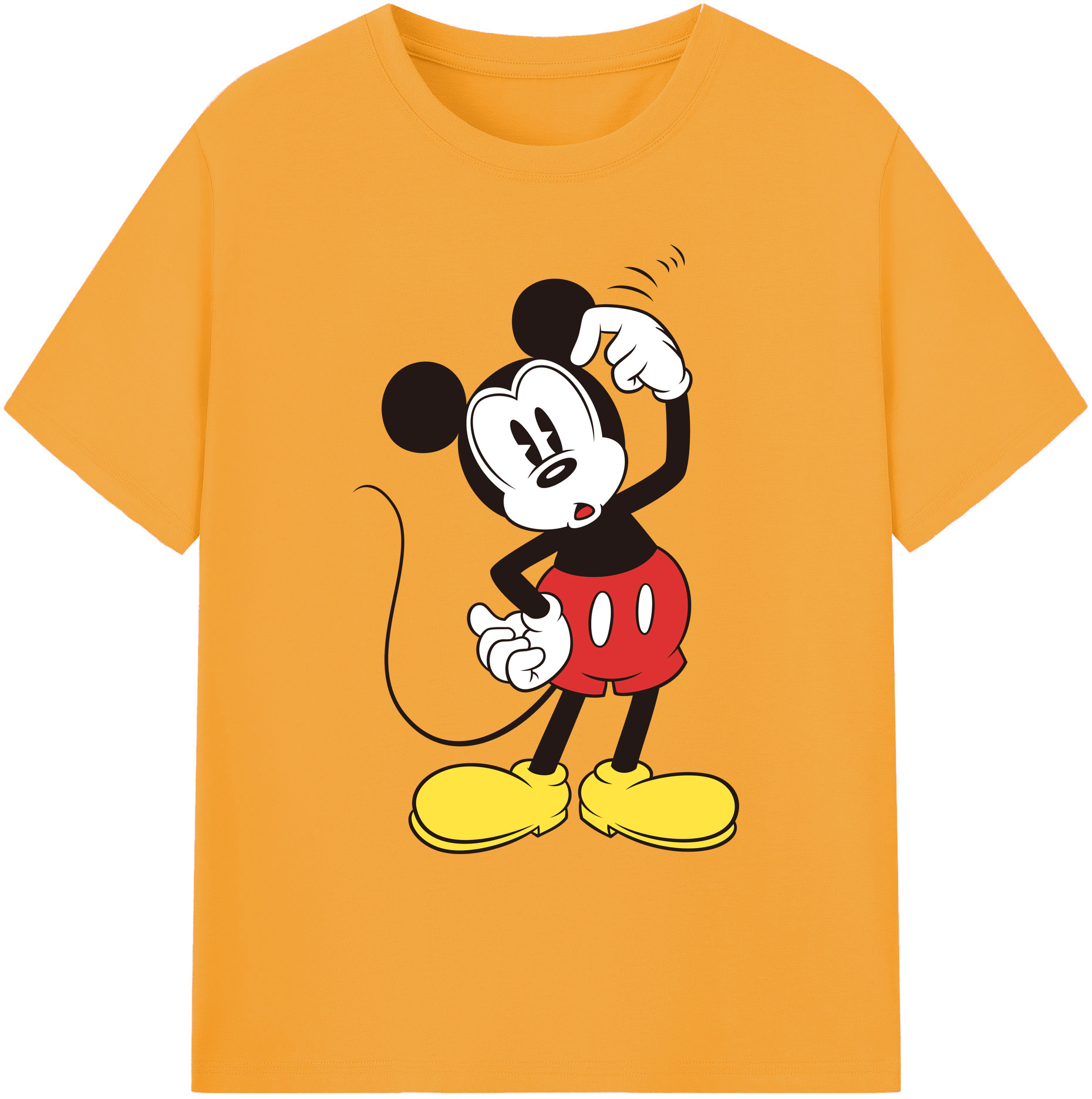 ミッキーマウス Mickey Mouse 綿100％ メンズ半袖Tシャツ｜肌触りやわらか＆通気性