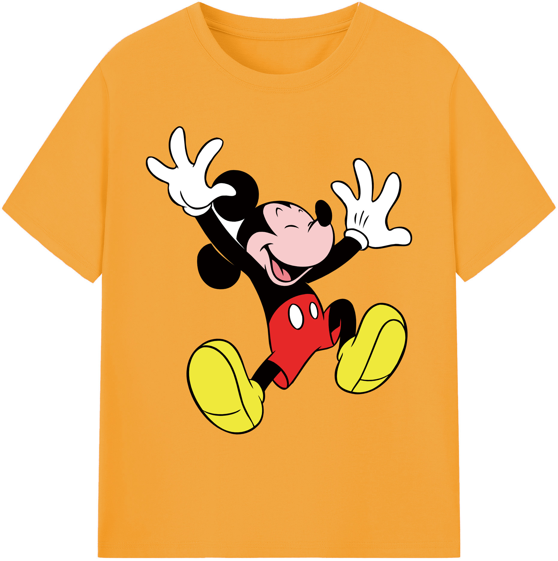 ミッキーマウス Mickey Mouse 綿100％ メンズ半袖Tシャツ｜肌触りやわらか＆通気性