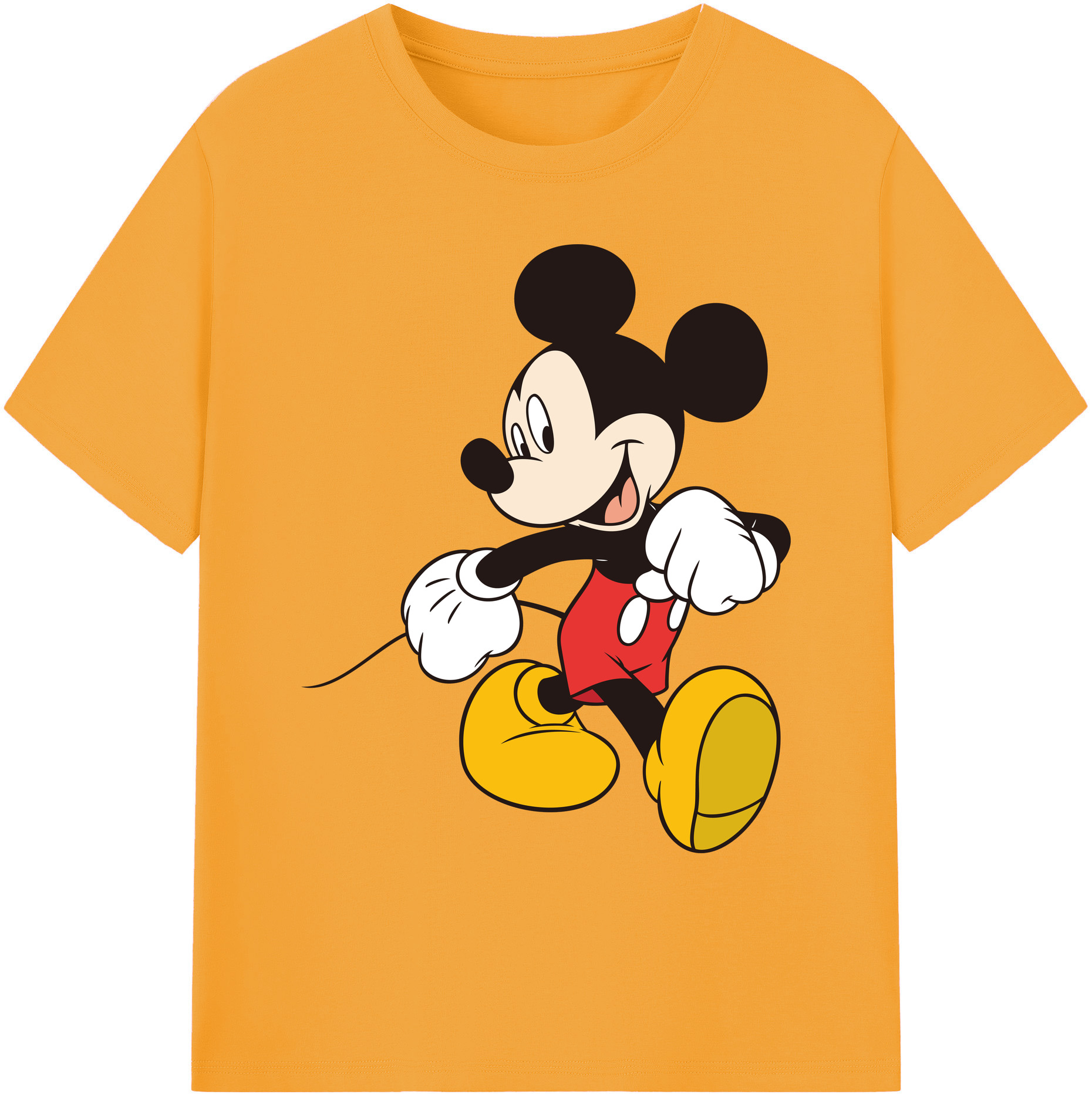 ミッキーマウス Mickey Mouse 綿100％ メンズ半袖Tシャツ｜肌触りやわらか＆通気性
