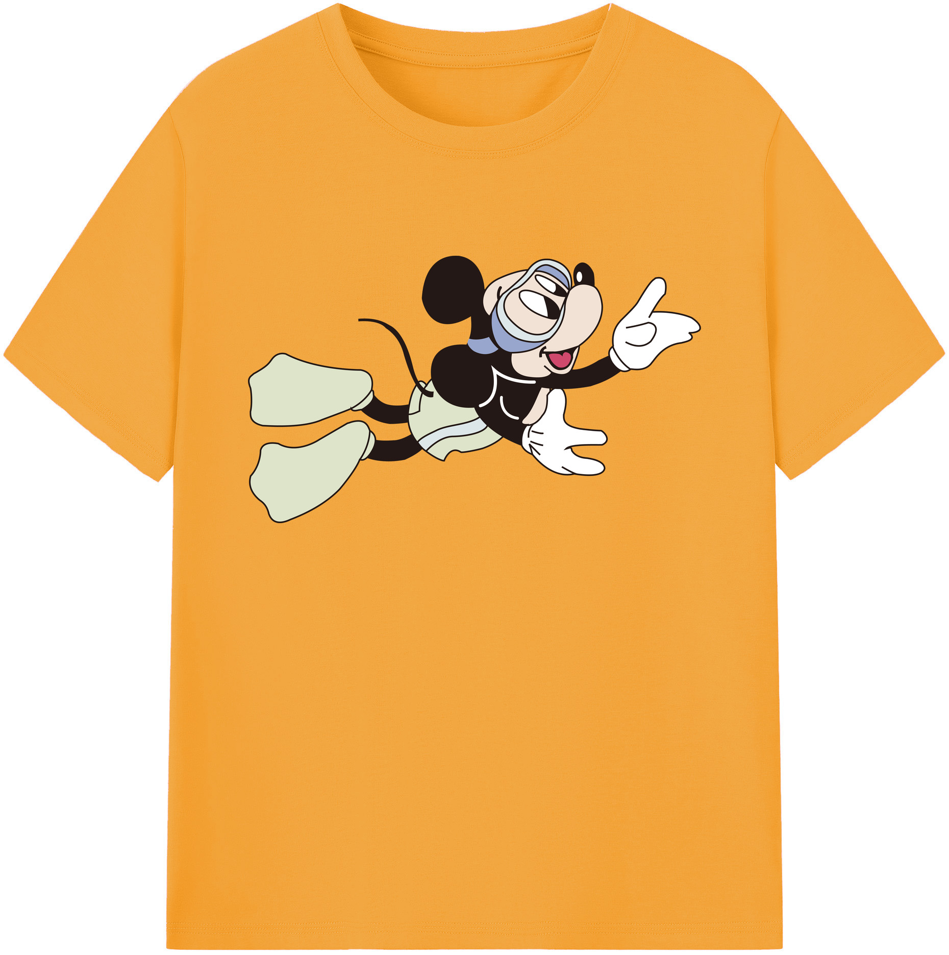 ミッキーマウス Mickey Mouse 綿100％ メンズ半袖Tシャツ｜肌触りやわらか＆通気性