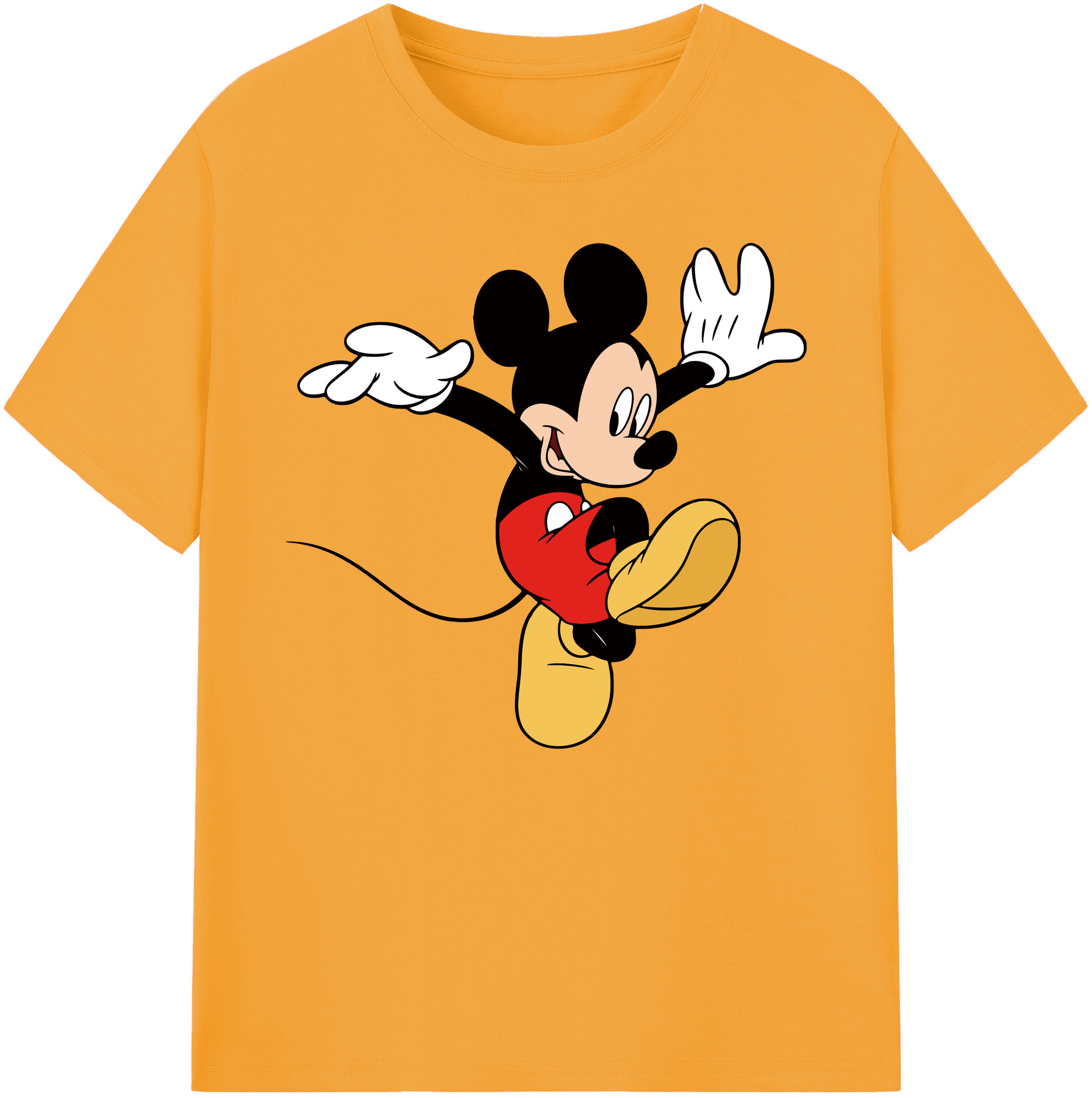ミッキーマウス Mickey Mouse 綿100％ メンズ半袖Tシャツ｜肌触りやわらか＆通気性