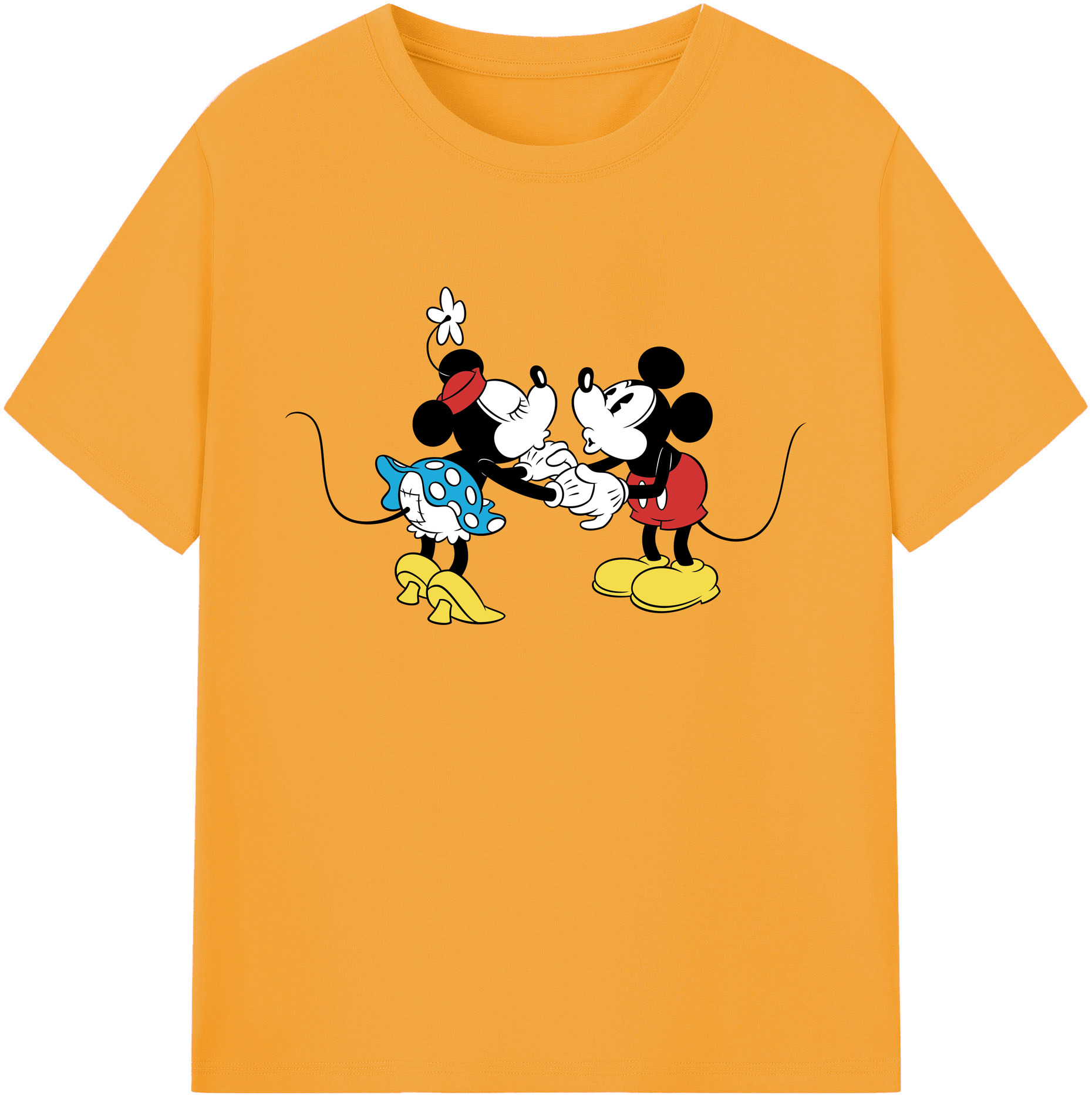 ミッキーマウス Mickey Mouse 綿100％ メンズ半袖Tシャツ｜肌触りやわらか＆通気性