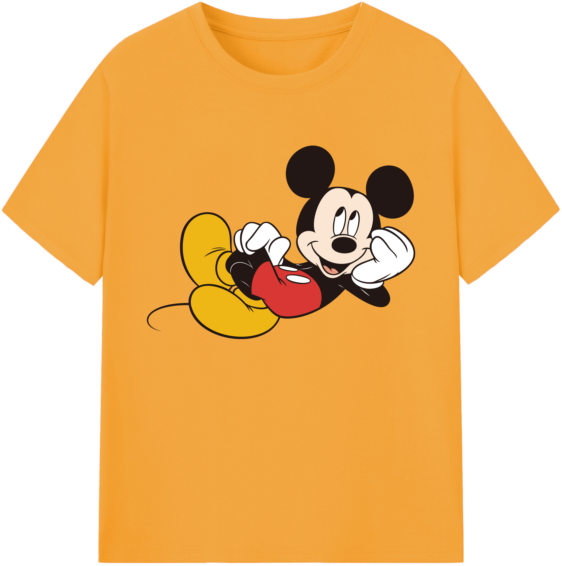ミッキーマウス Mickey Mouse 綿100％ メンズ半袖Tシャツ｜肌触りやわらか＆通気性