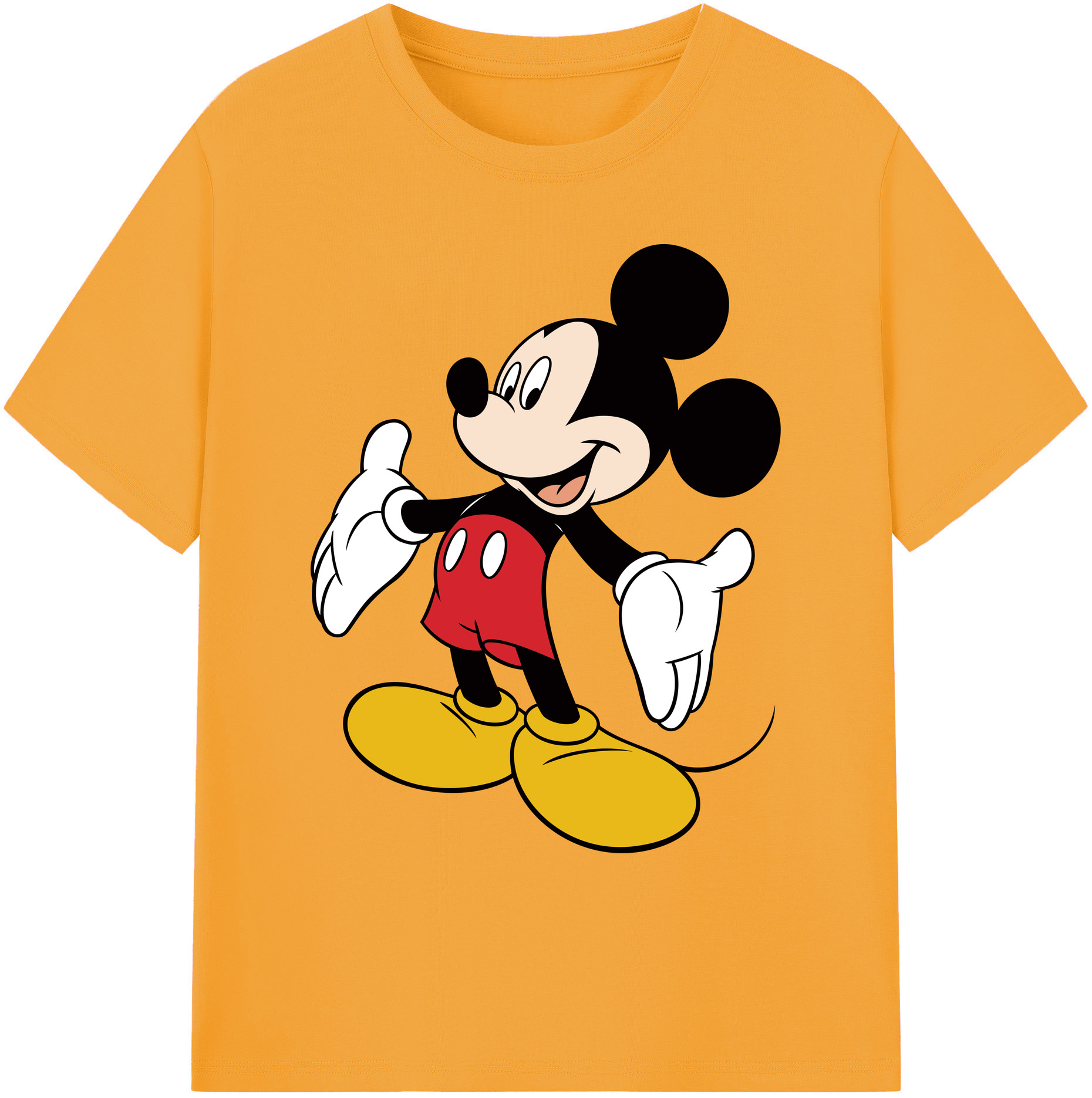 ミッキーマウス Mickey Mouse 綿100％ メンズ半袖Tシャツ｜肌触りやわらか＆通気性