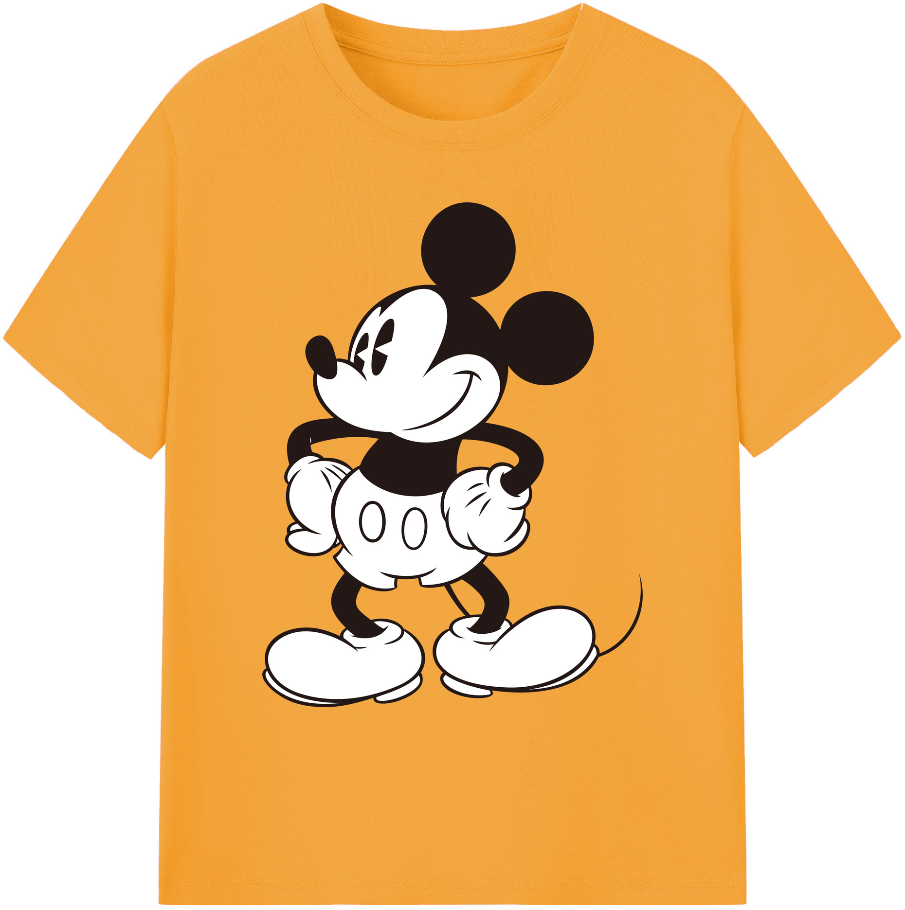 ミッキーマウス Mickey Mouse 綿100％ メンズ半袖Tシャツ｜肌触りやわらか＆通気性