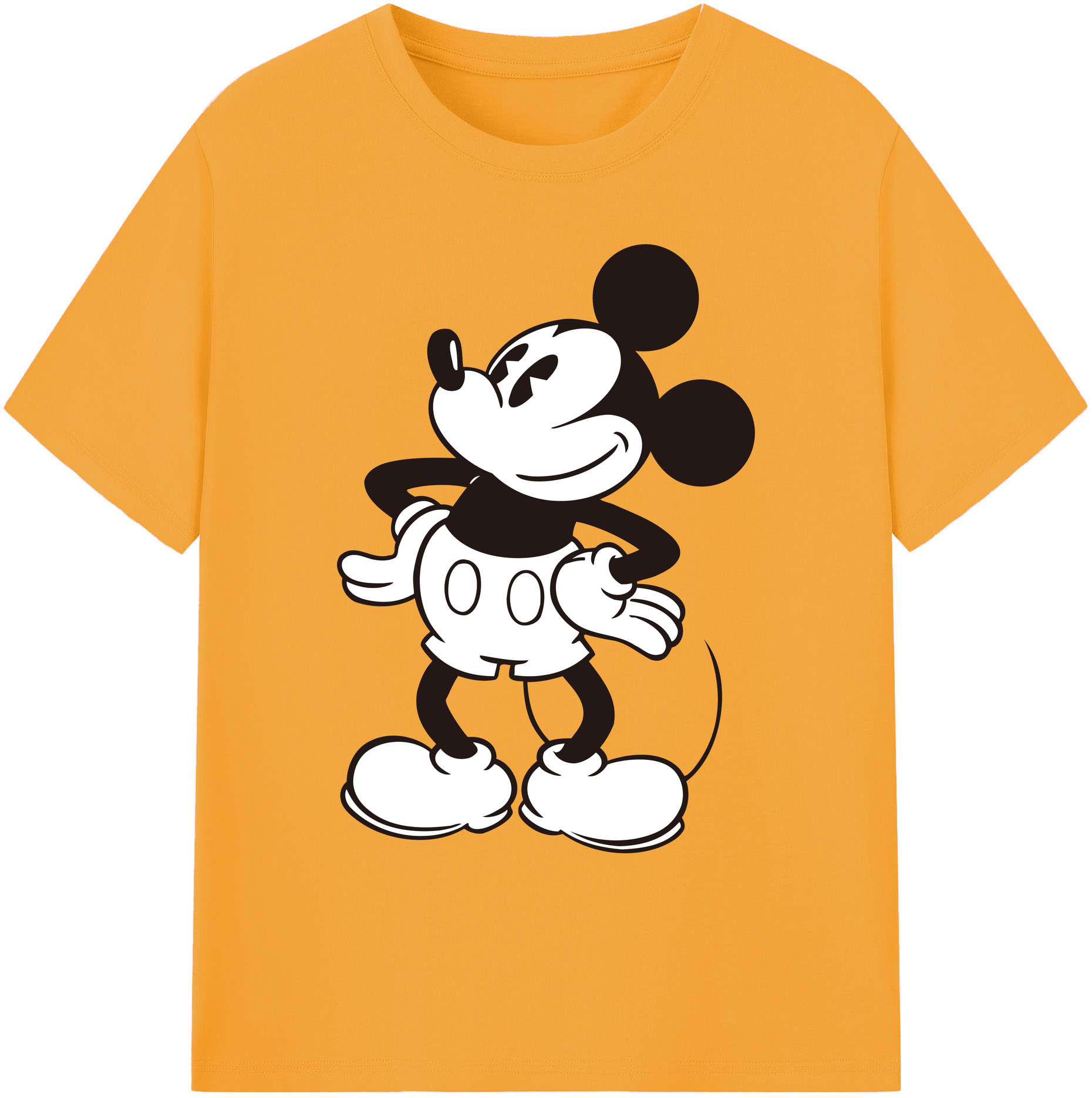 ミッキーマウス Mickey Mouse 綿100％ メンズ半袖Tシャツ｜肌触りやわらか＆通気性