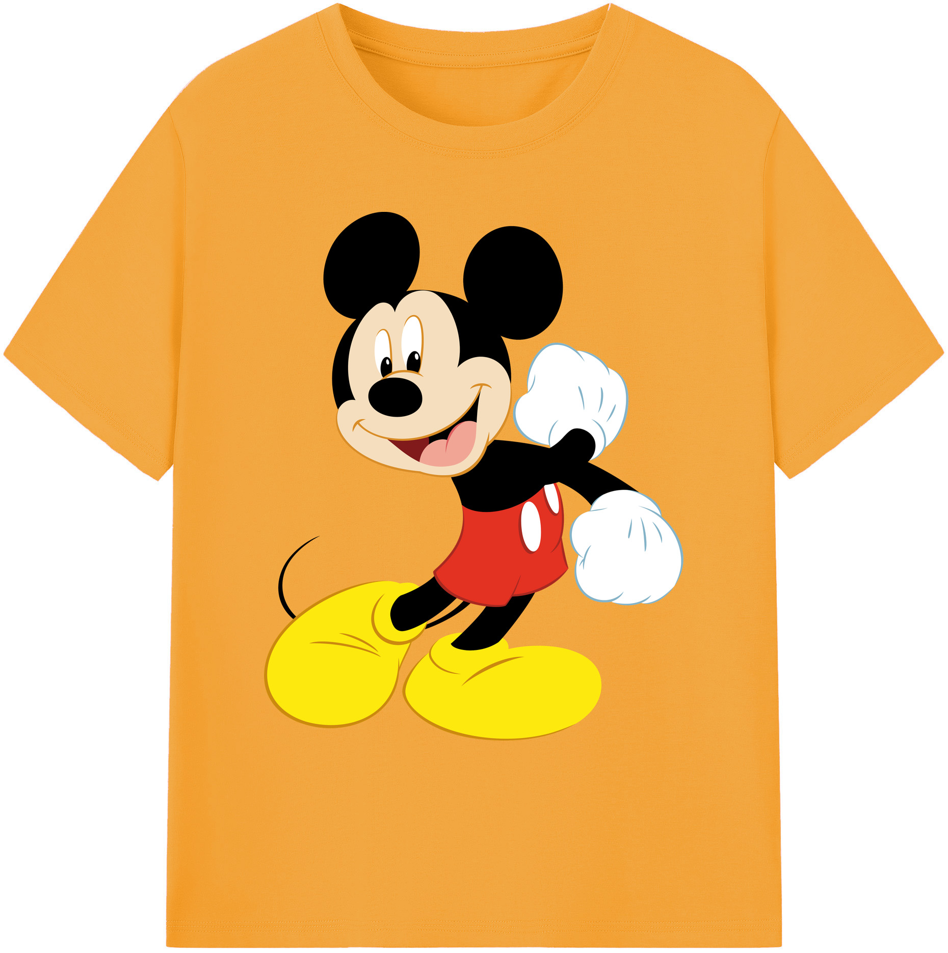 ミッキーマウス Mickey Mouse 綿100％ メンズ半袖Tシャツ｜肌触りやわらか＆通気性