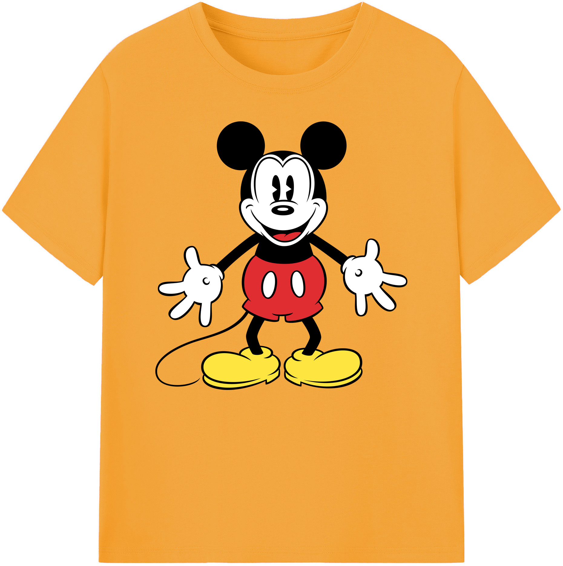 ミッキーマウス Mickey Mouse 綿100％ メンズ半袖Tシャツ｜肌触りやわらか＆通気性