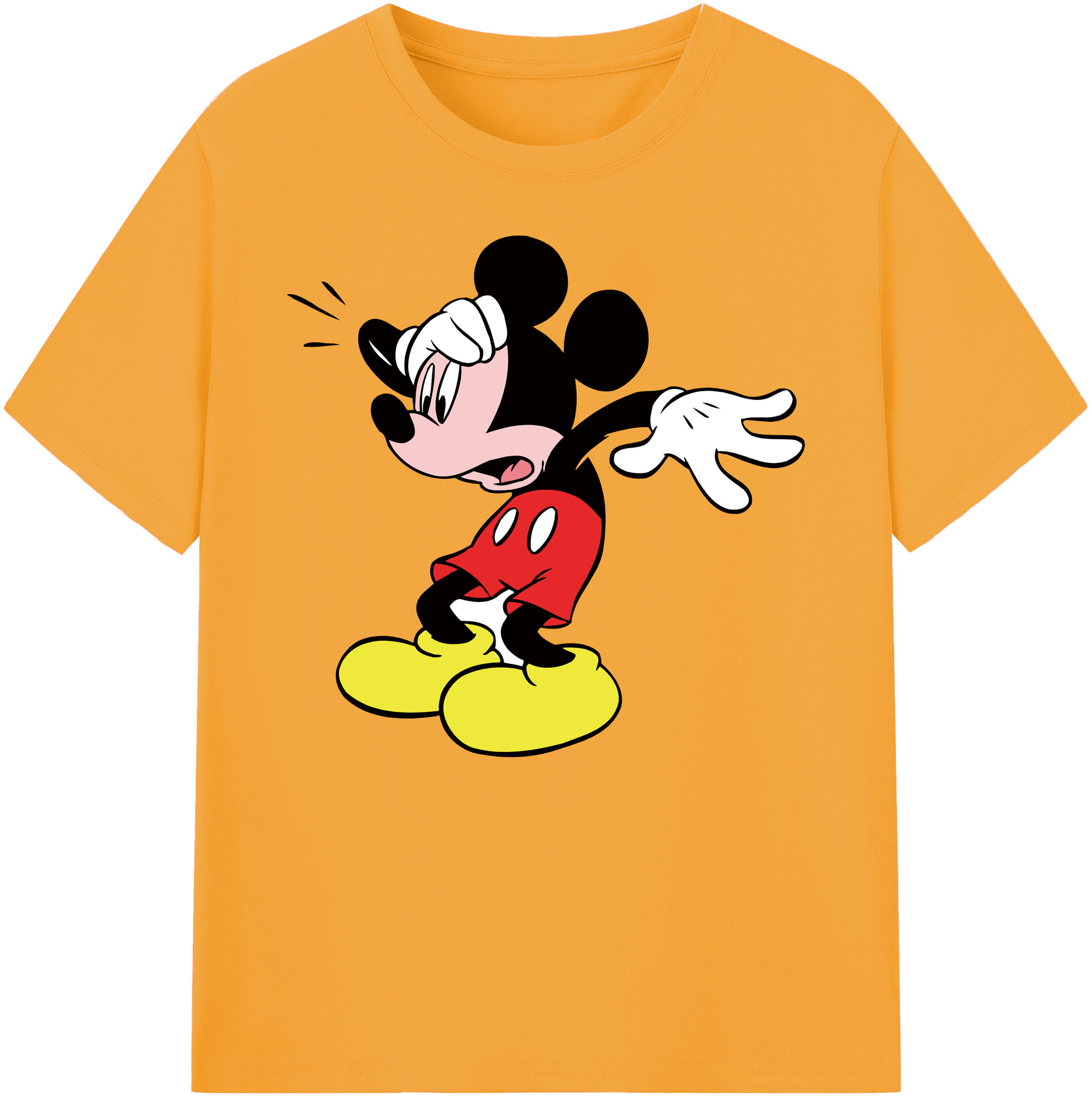 ミッキーマウス Mickey Mouse 綿100％ メンズ半袖Tシャツ｜肌触りやわらか＆通気性