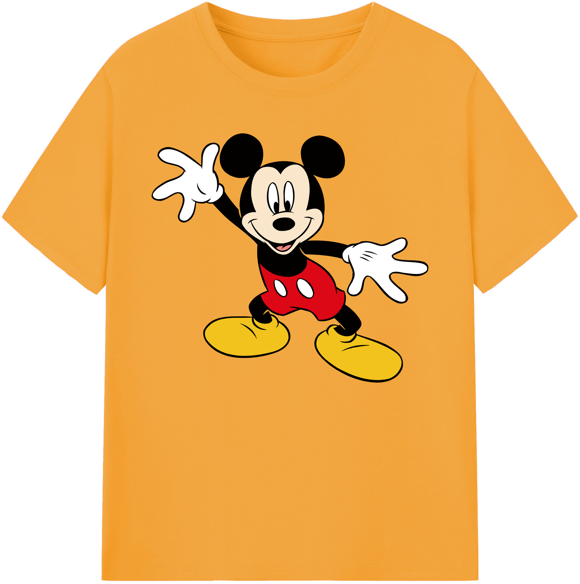 ミッキーマウス Mickey Mouse 綿100％ メンズ半袖Tシャツ｜肌触りやわらか＆通気性