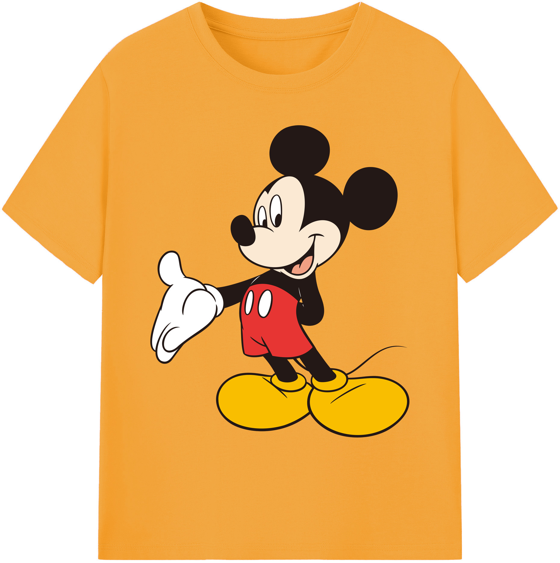 ミッキーマウス Mickey Mouse 綿100％ メンズ半袖Tシャツ｜肌触りやわらか＆通気性