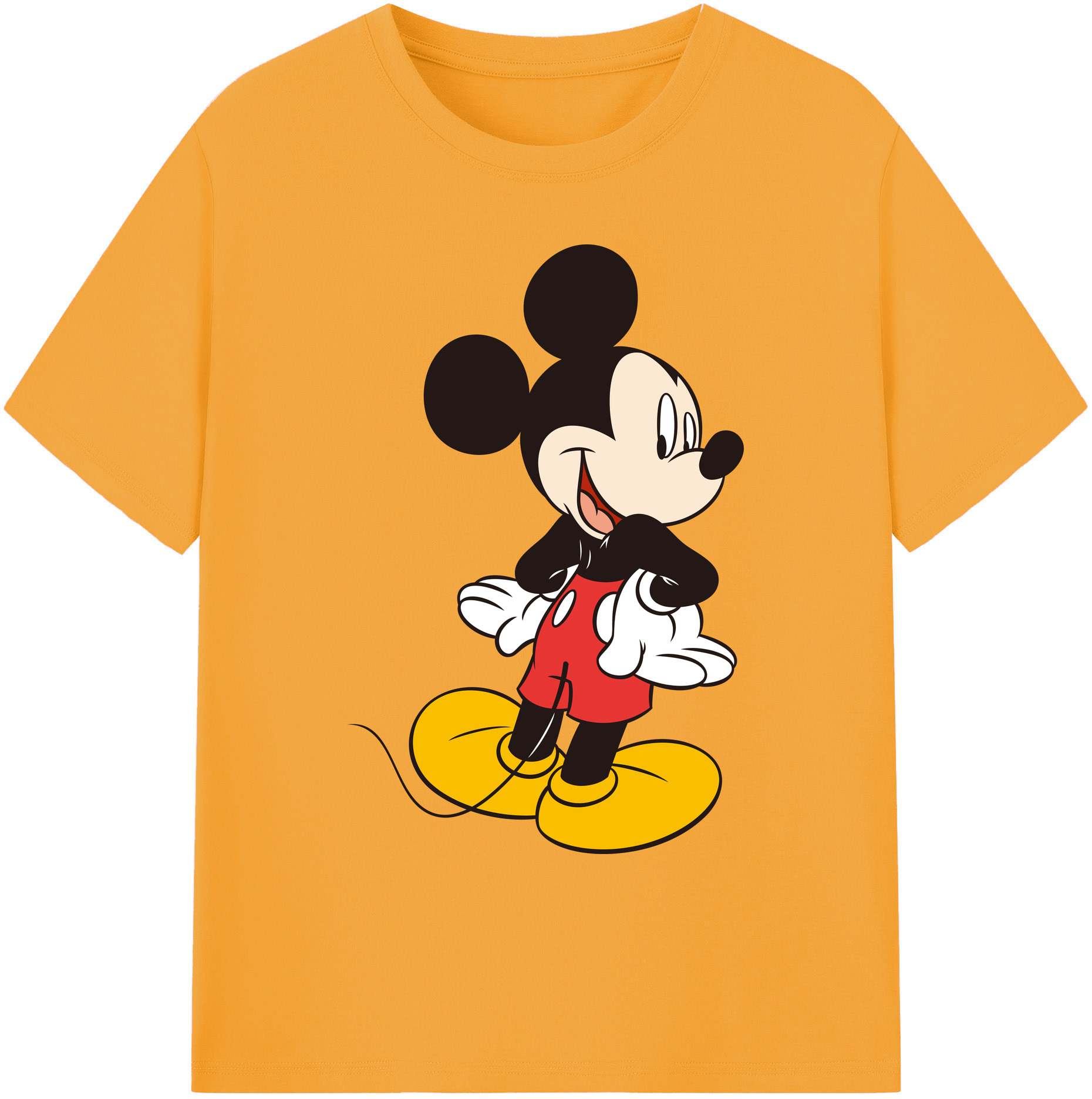 ミッキーマウス Mickey Mouse 綿100％ メンズ半袖Tシャツ｜肌触りやわらか＆通気性