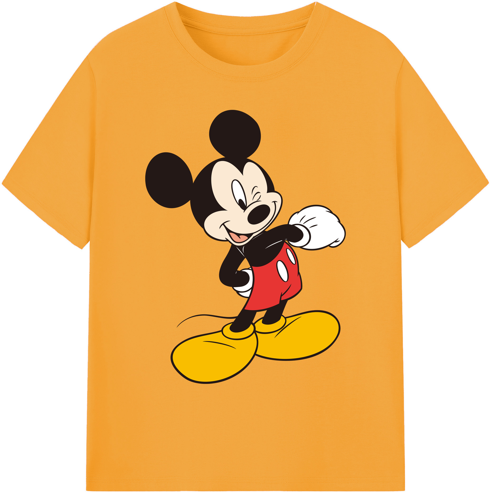 ミッキーマウス Mickey Mouse 綿100％ メンズ半袖Tシャツ｜肌触りやわらか＆通気性