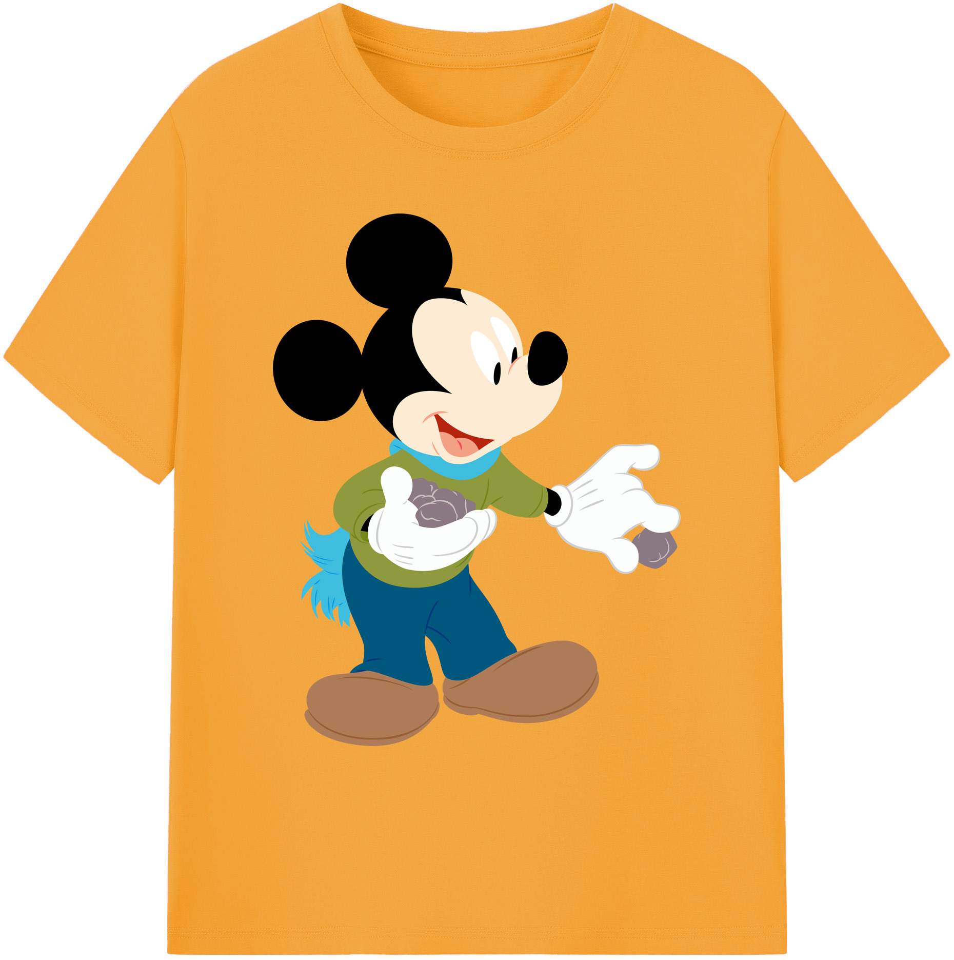 ミッキーマウス Mickey Mouse 綿100％ メンズ半袖Tシャツ｜肌触りやわらか＆通気性