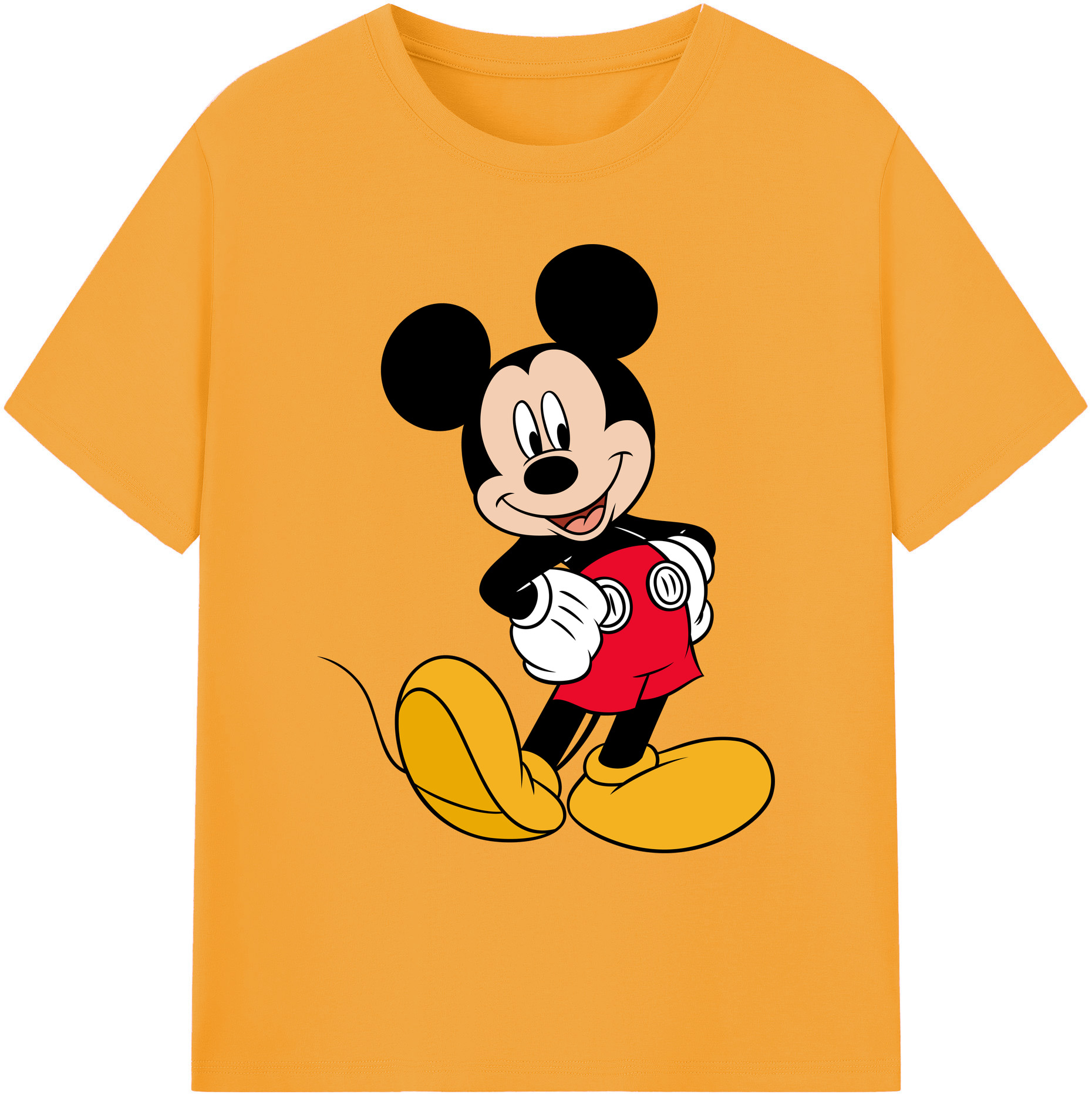 ミッキーマウス Mickey Mouse 綿100％ メンズ半袖Tシャツ｜肌触りやわらか＆通気性