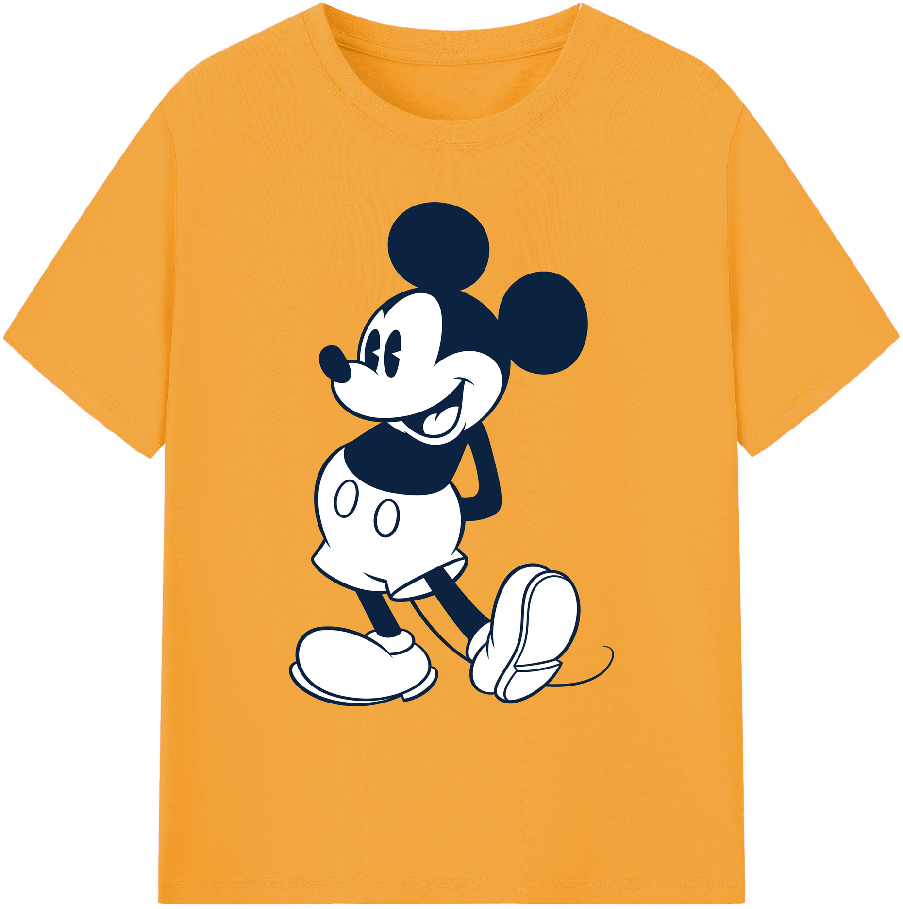 ミッキーマウス Mickey Mouse 綿100％ メンズ半袖Tシャツ｜肌触りやわらか＆通気性