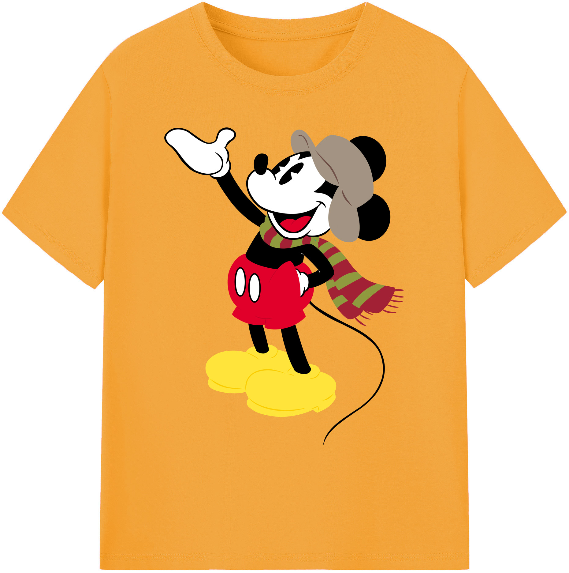 ミッキーマウス Mickey Mouse 綿100％ メンズ半袖Tシャツ｜肌触りやわらか＆通気性