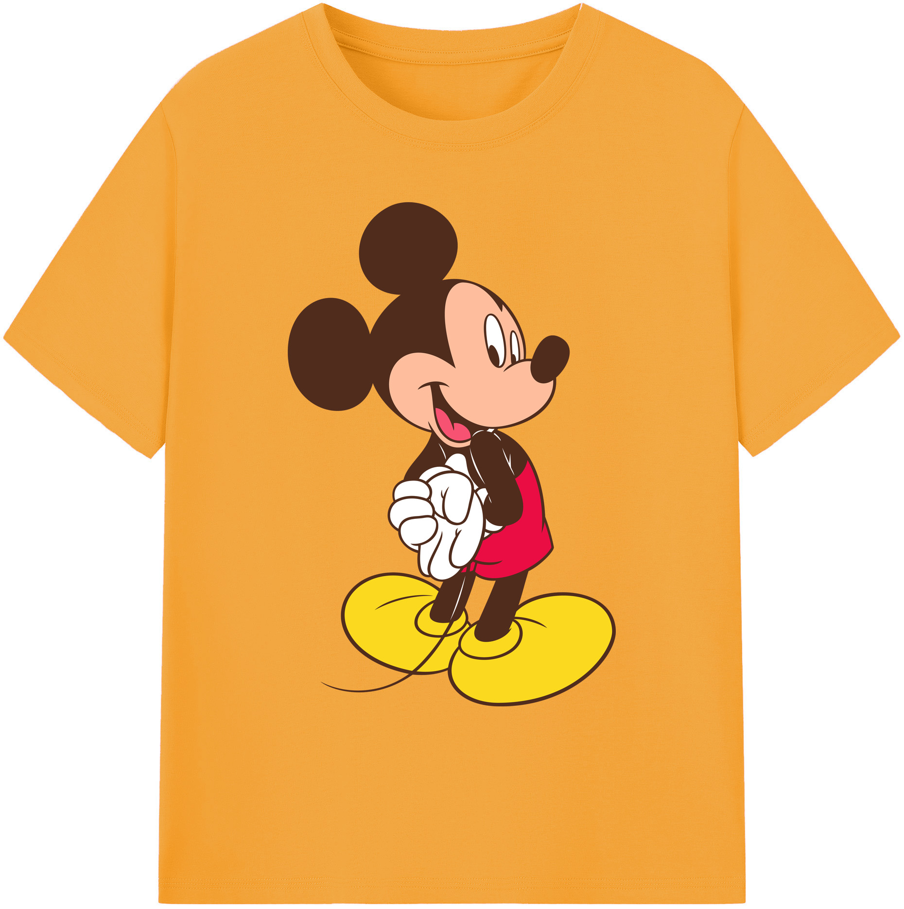 ミッキーマウス Mickey Mouse 綿100％ メンズ半袖Tシャツ｜肌触りやわらか＆通気性