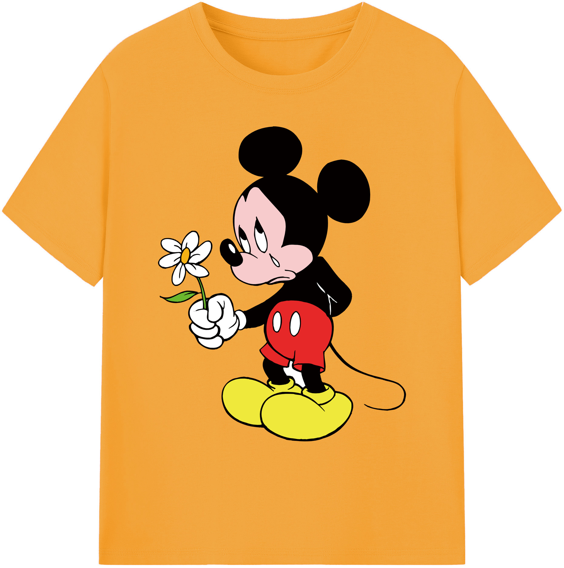 ミッキーマウス Mickey Mouse 綿100％ メンズ半袖Tシャツ｜肌触りやわらか＆通気性