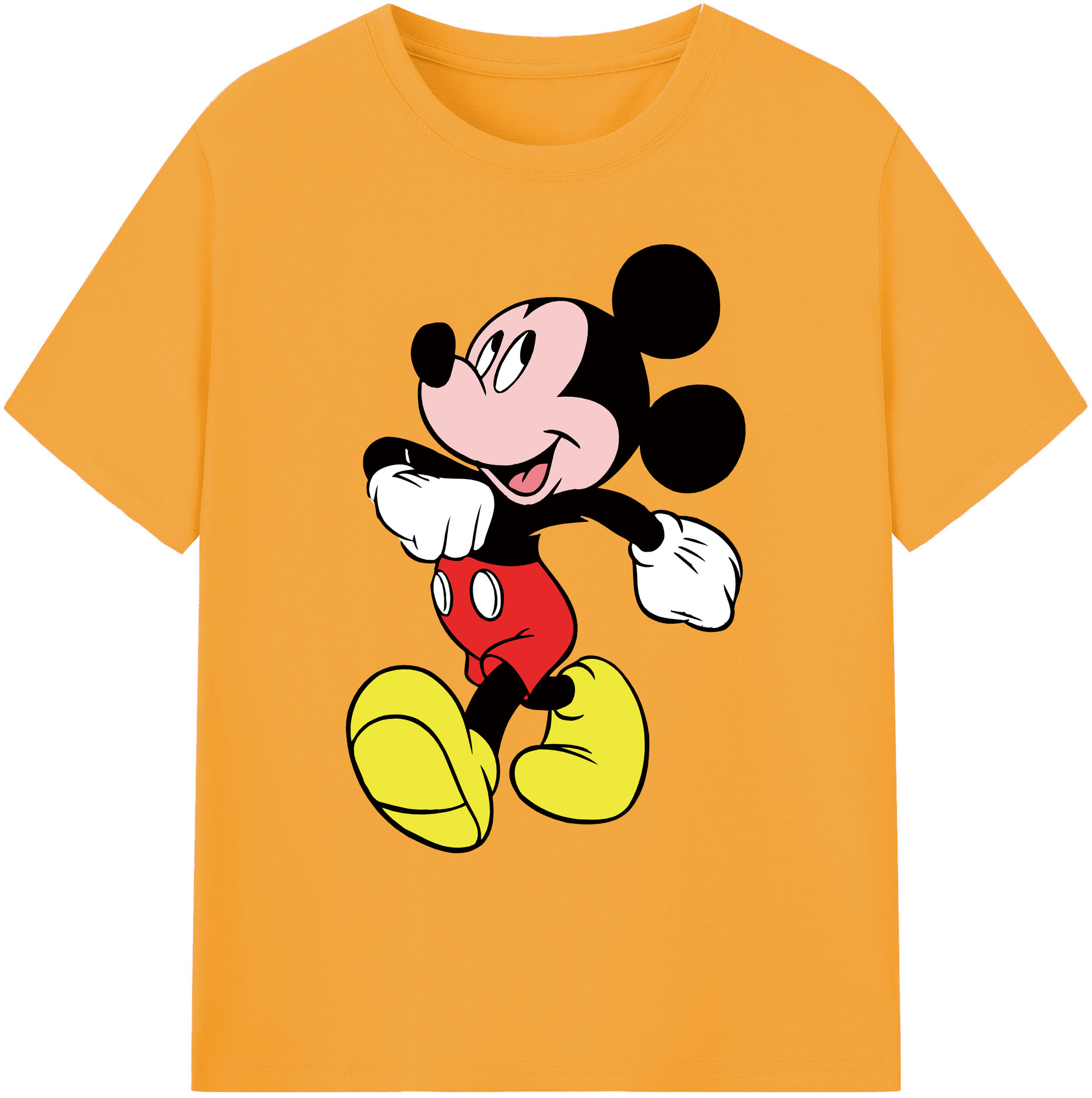 ミッキーマウス Mickey Mouse 綿100％ メンズ半袖Tシャツ｜肌触りやわらか＆通気性