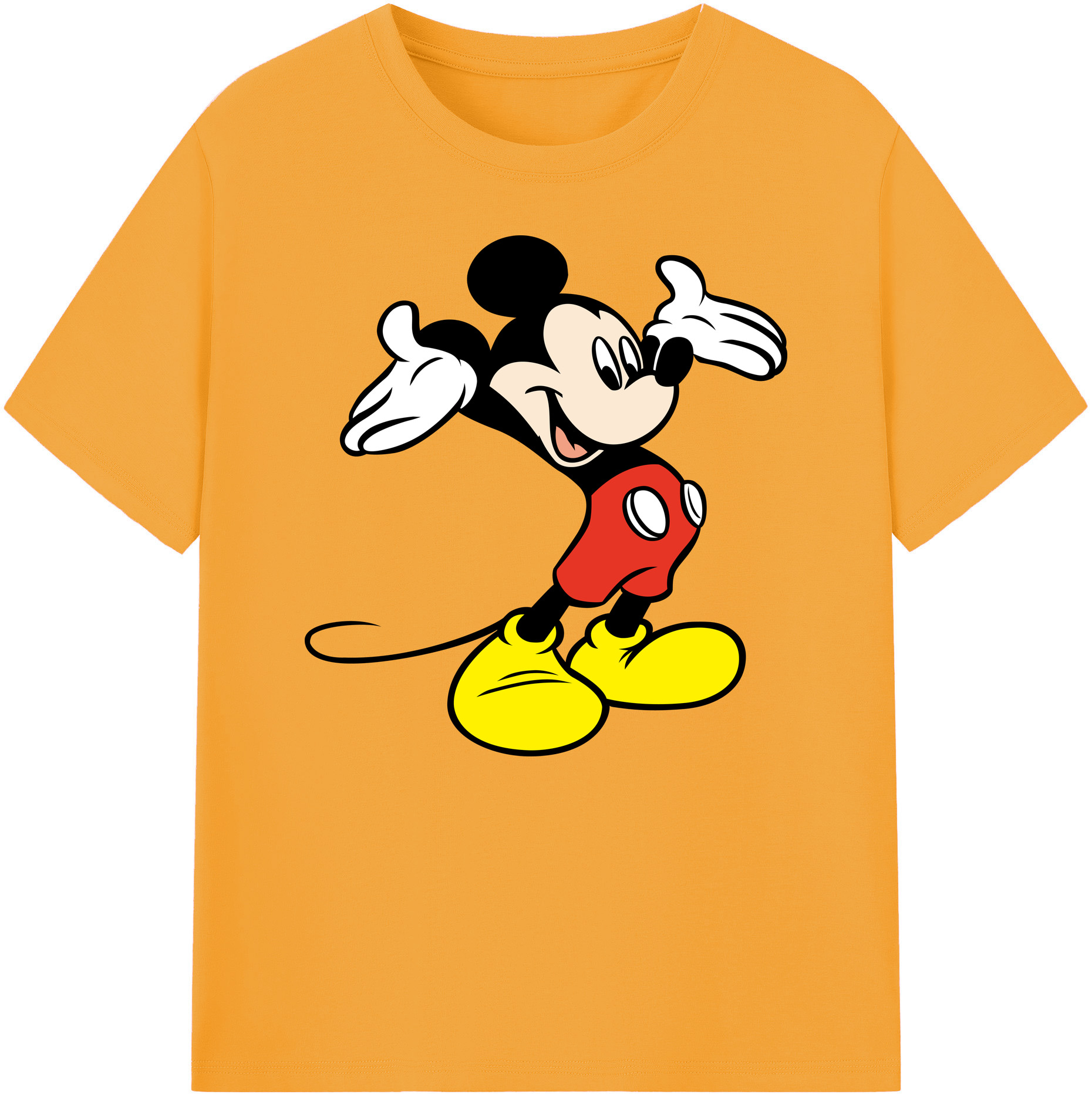 ミッキーマウス Mickey Mouse 綿100％ メンズ半袖Tシャツ｜肌触りやわらか＆通気性