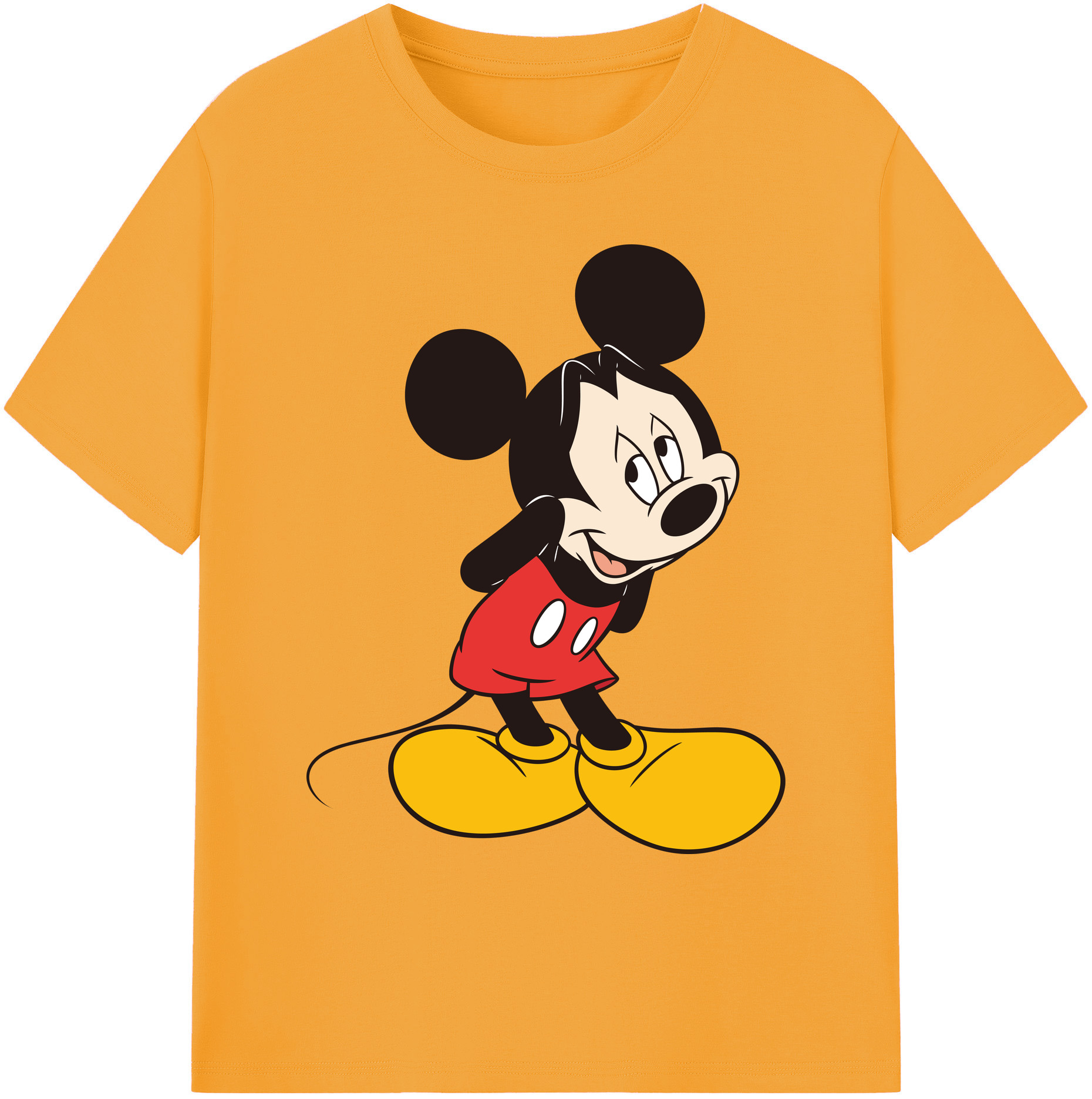 ミッキーマウス Mickey Mouse 綿100％ メンズ半袖Tシャツ｜肌触りやわらか＆通気性