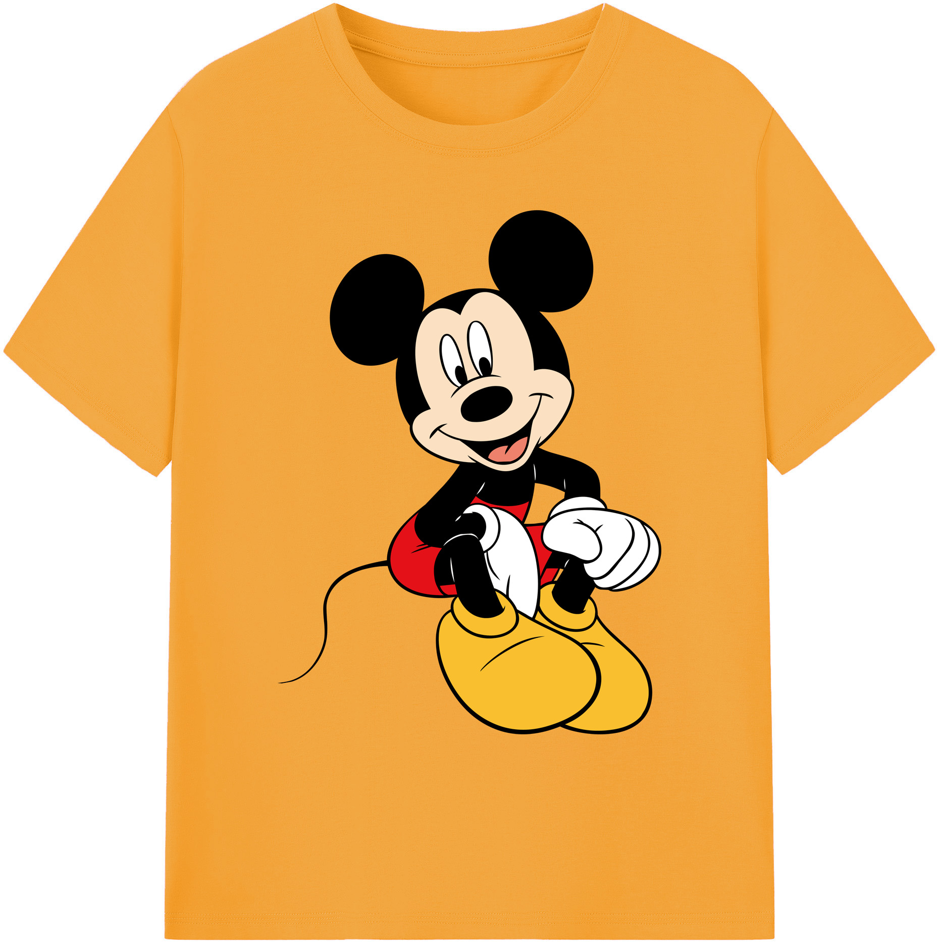 ミッキーマウス Mickey Mouse 綿100％ メンズ半袖Tシャツ｜肌触りやわらか＆通気性