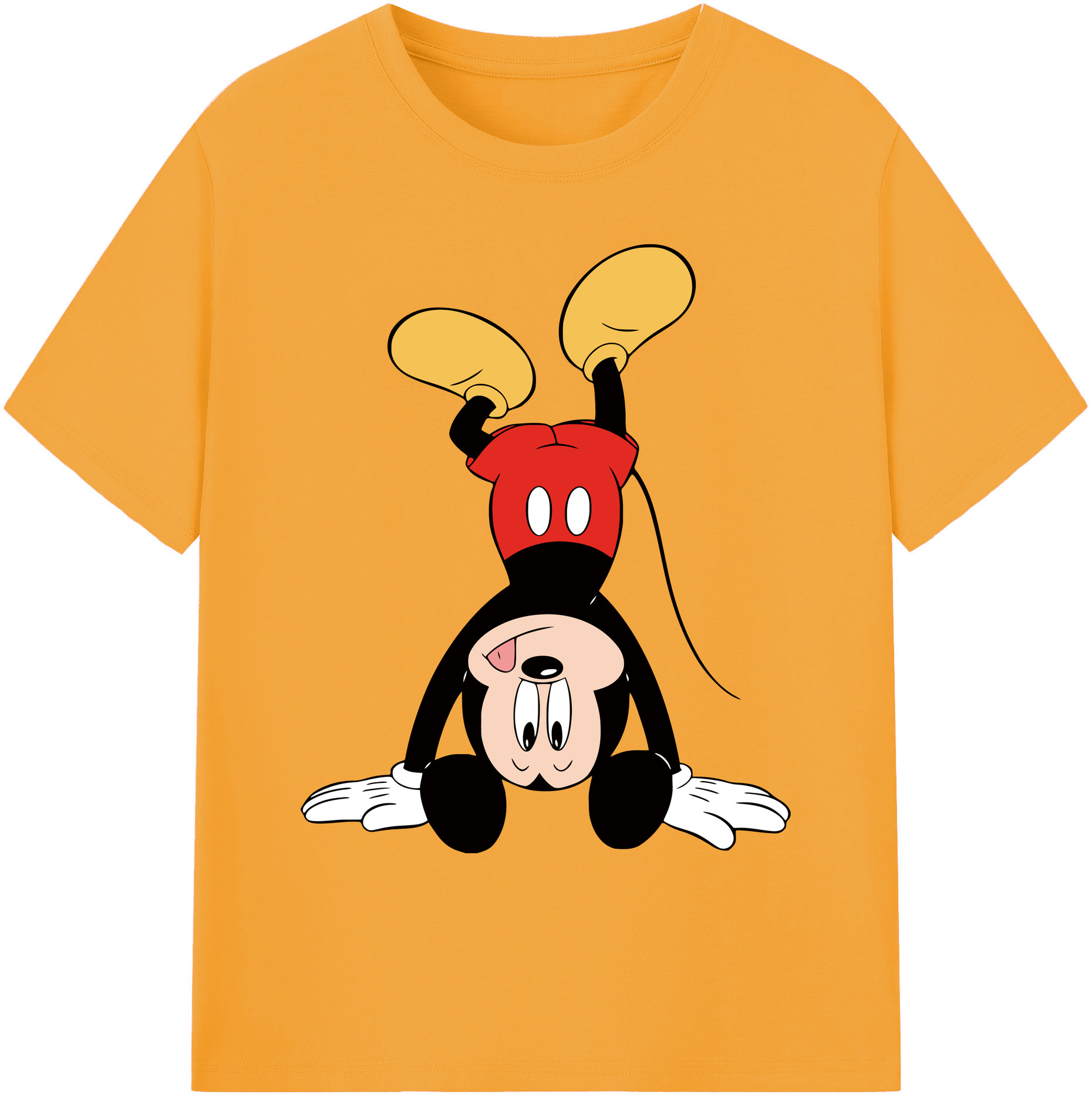 ミッキーマウス Mickey Mouse 綿100％ メンズ半袖Tシャツ｜肌触りやわらか＆通気性