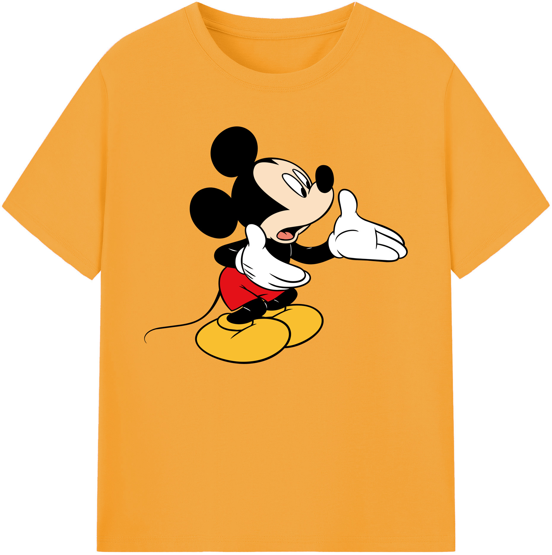 ミッキーマウス Mickey Mouse 綿100％ メンズ半袖Tシャツ｜肌触りやわらか＆通気性