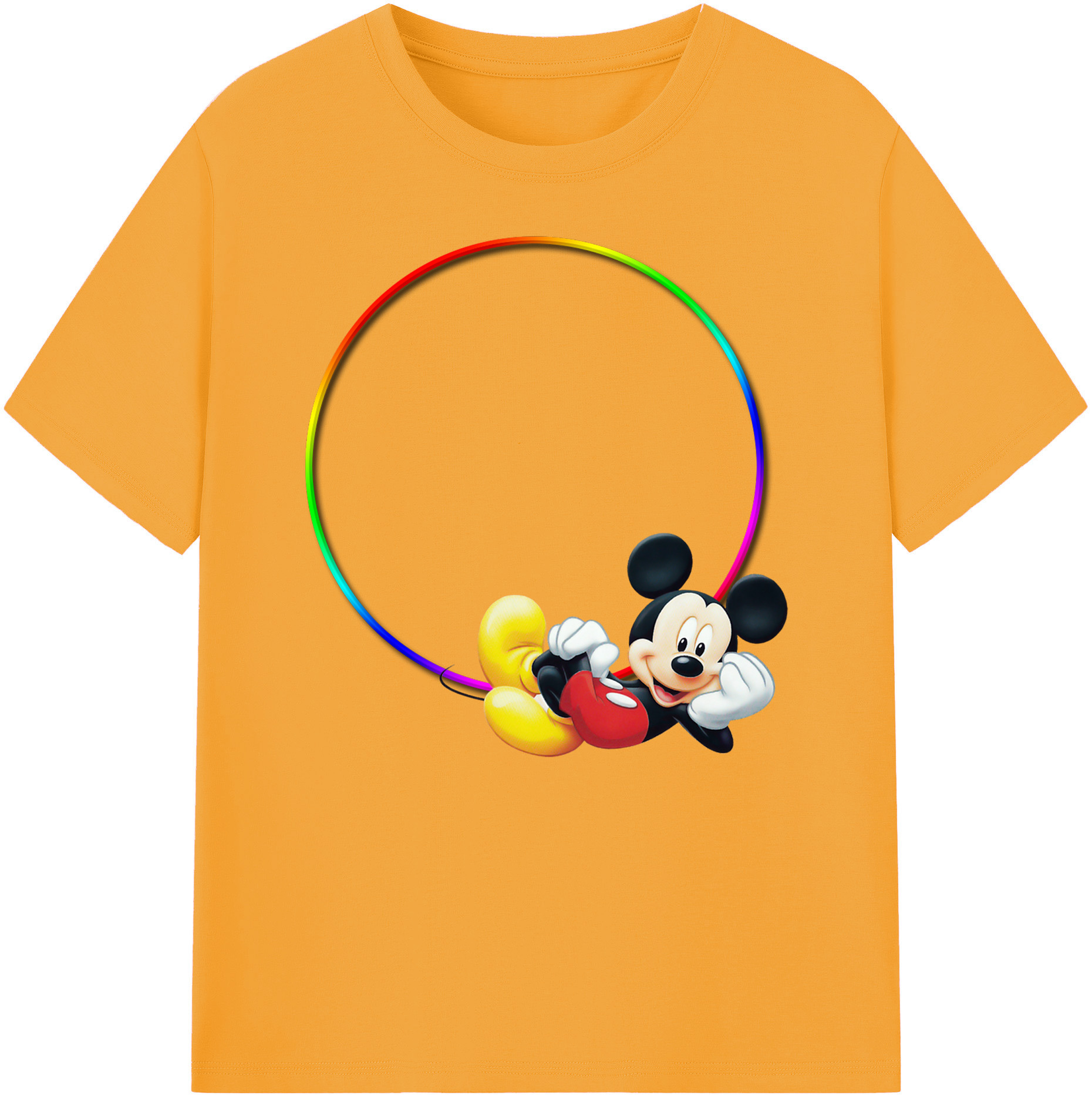ミッキーマウス Mickey Mouse 綿100％ メンズ半袖Tシャツ｜肌触りやわらか＆通気性