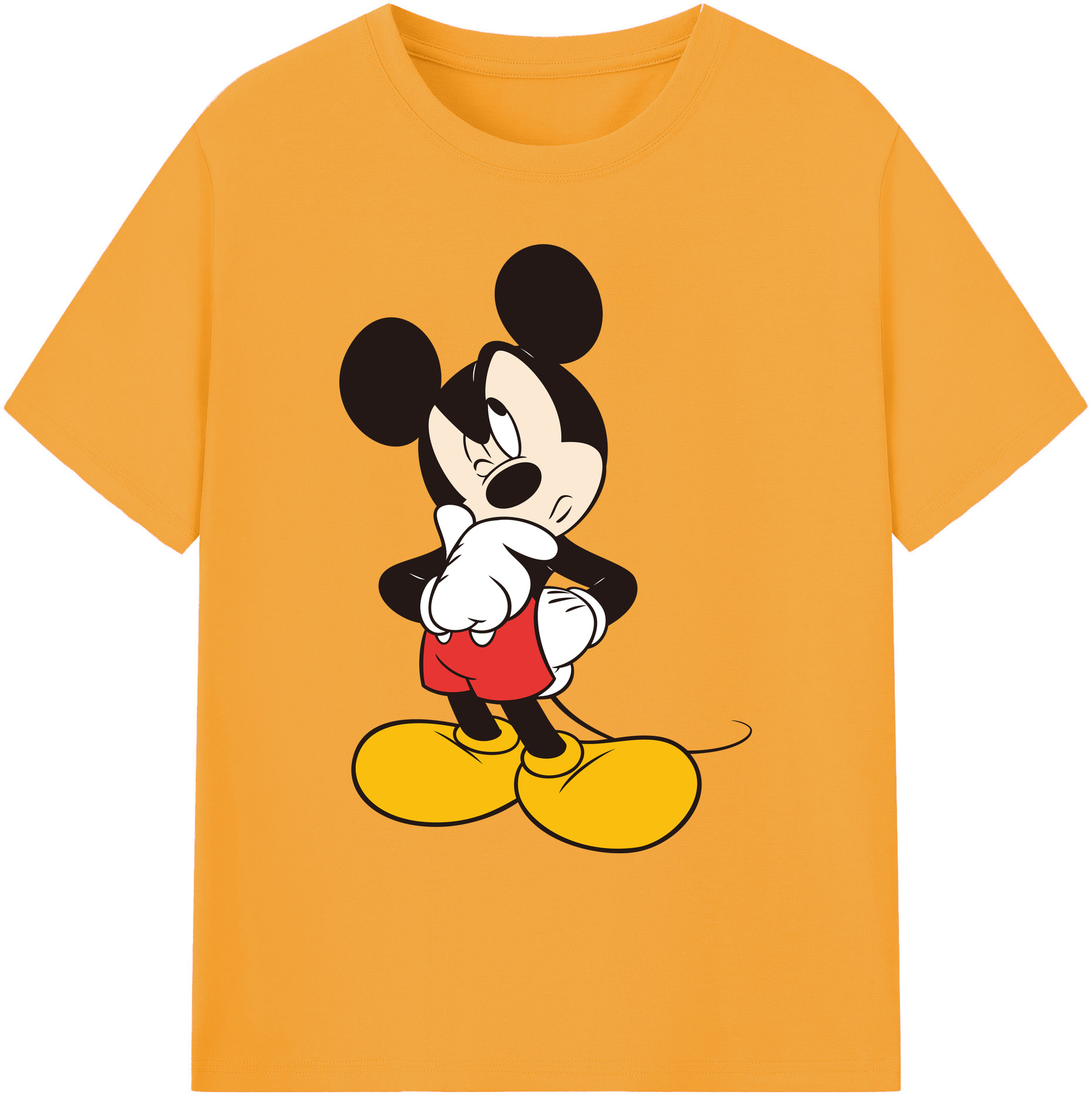 ミッキーマウス Mickey Mouse 綿100％ メンズ半袖Tシャツ｜肌触りやわらか＆通気性