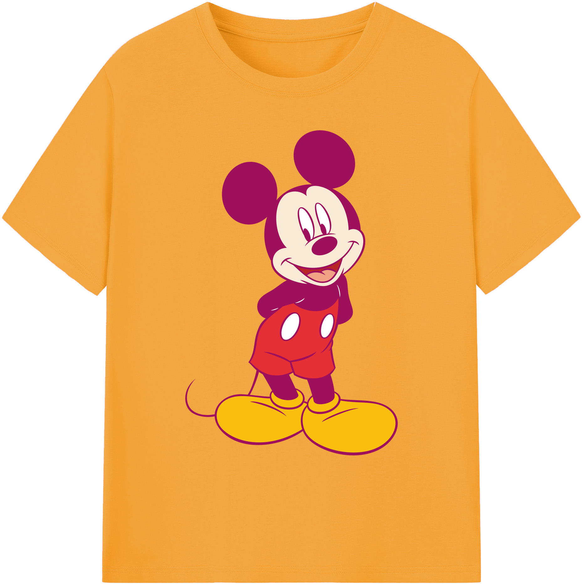 ミッキーマウス Mickey Mouse 綿100％ メンズ半袖Tシャツ｜肌触りやわらか＆通気性