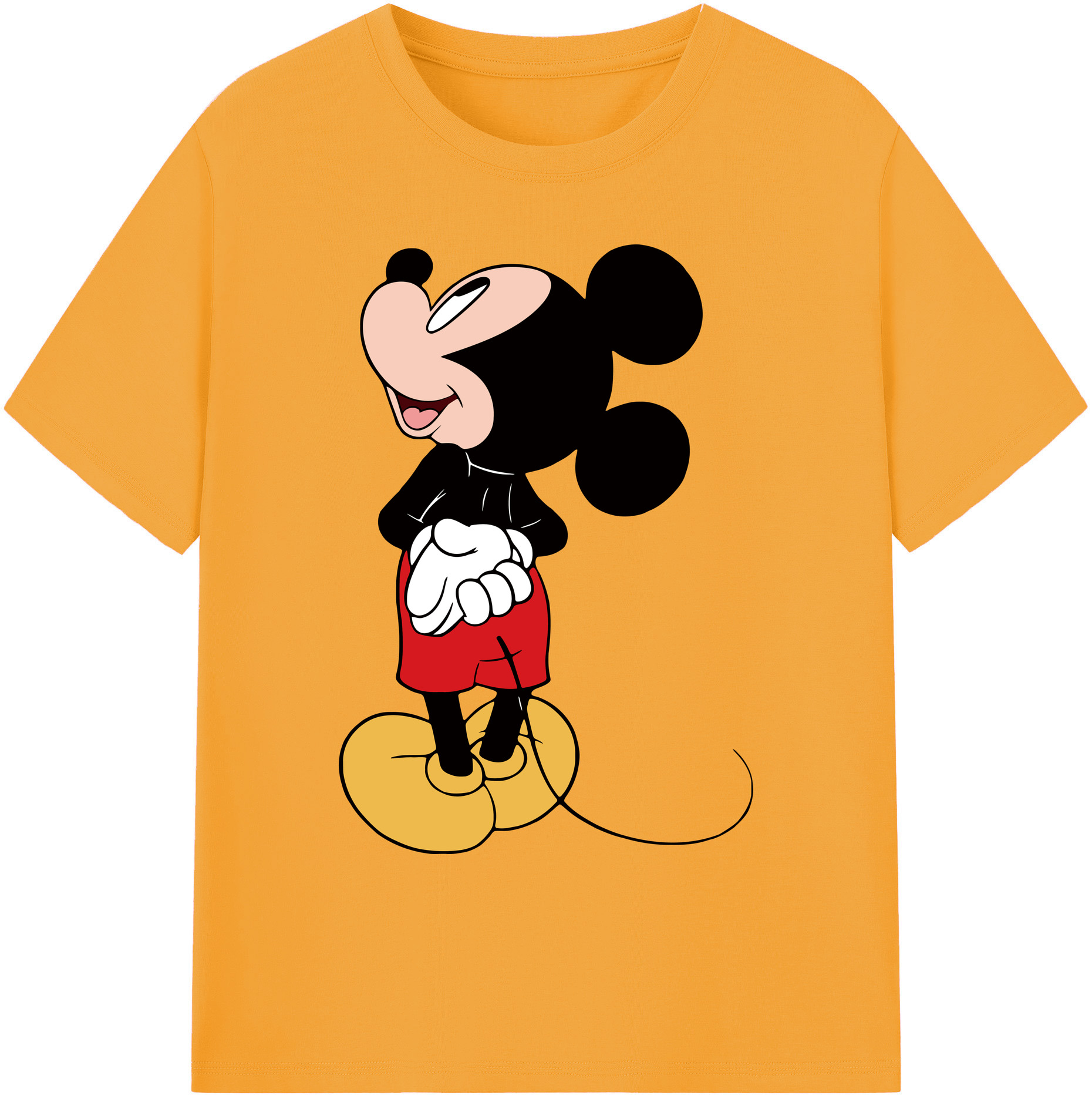 ミッキーマウス Mickey Mouse 綿100％ メンズ半袖Tシャツ｜肌触りやわらか＆通気性