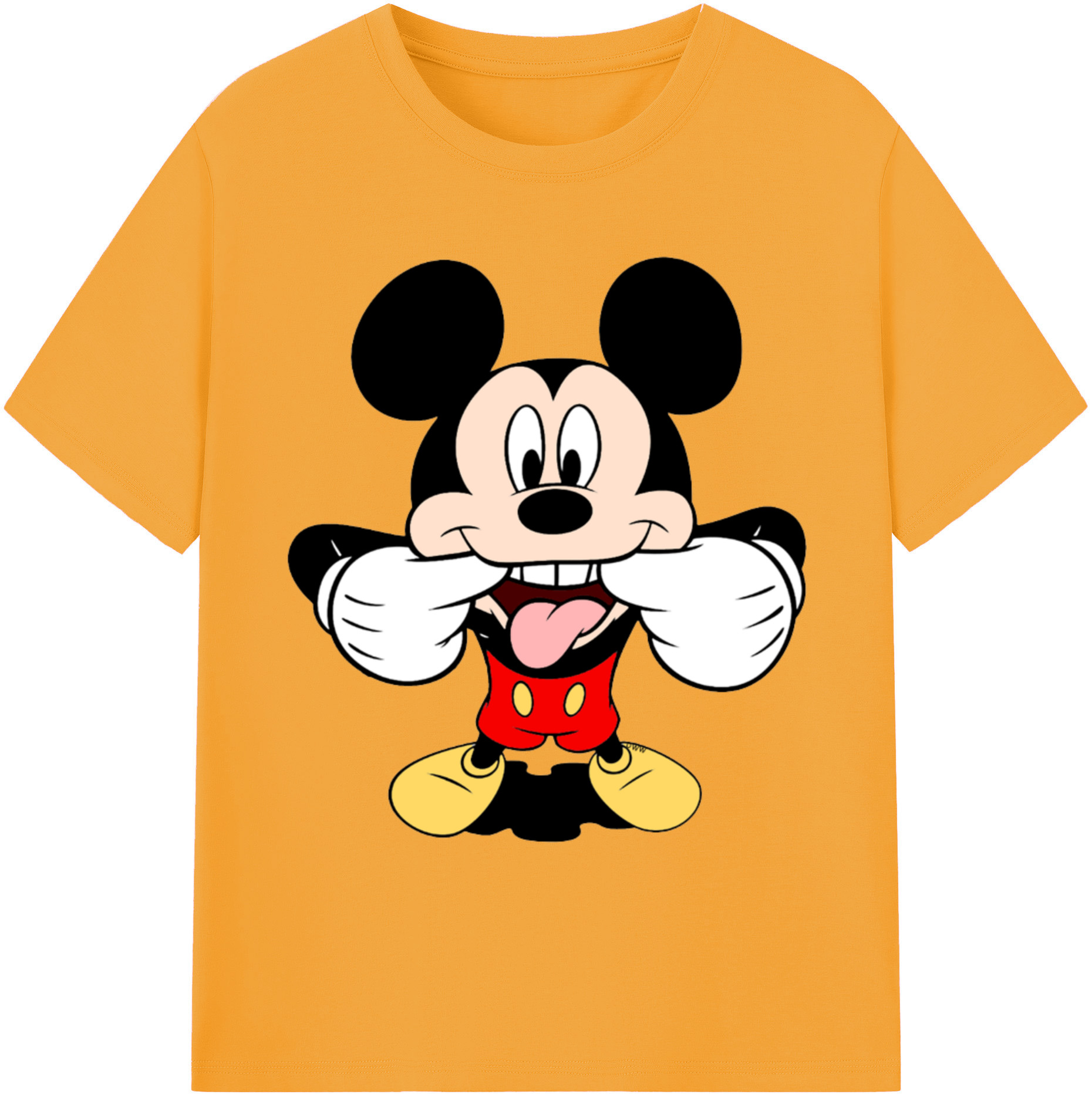 ミッキーマウス Mickey Mouse 綿100％ メンズ半袖Tシャツ｜肌触りやわらか＆通気性