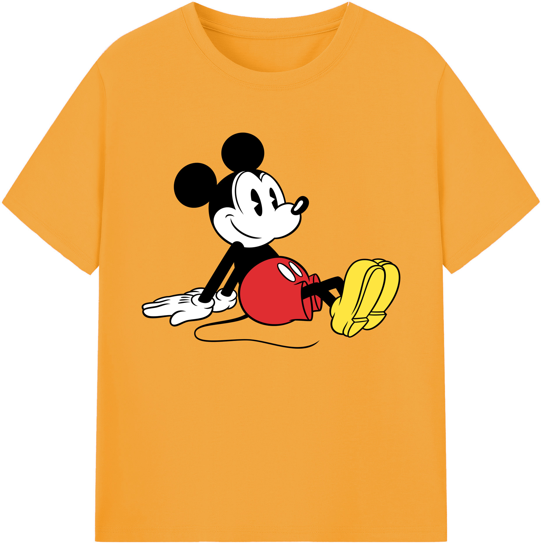 ミッキーマウス Mickey Mouse 綿100％ メンズ半袖Tシャツ｜肌触りやわらか＆通気性