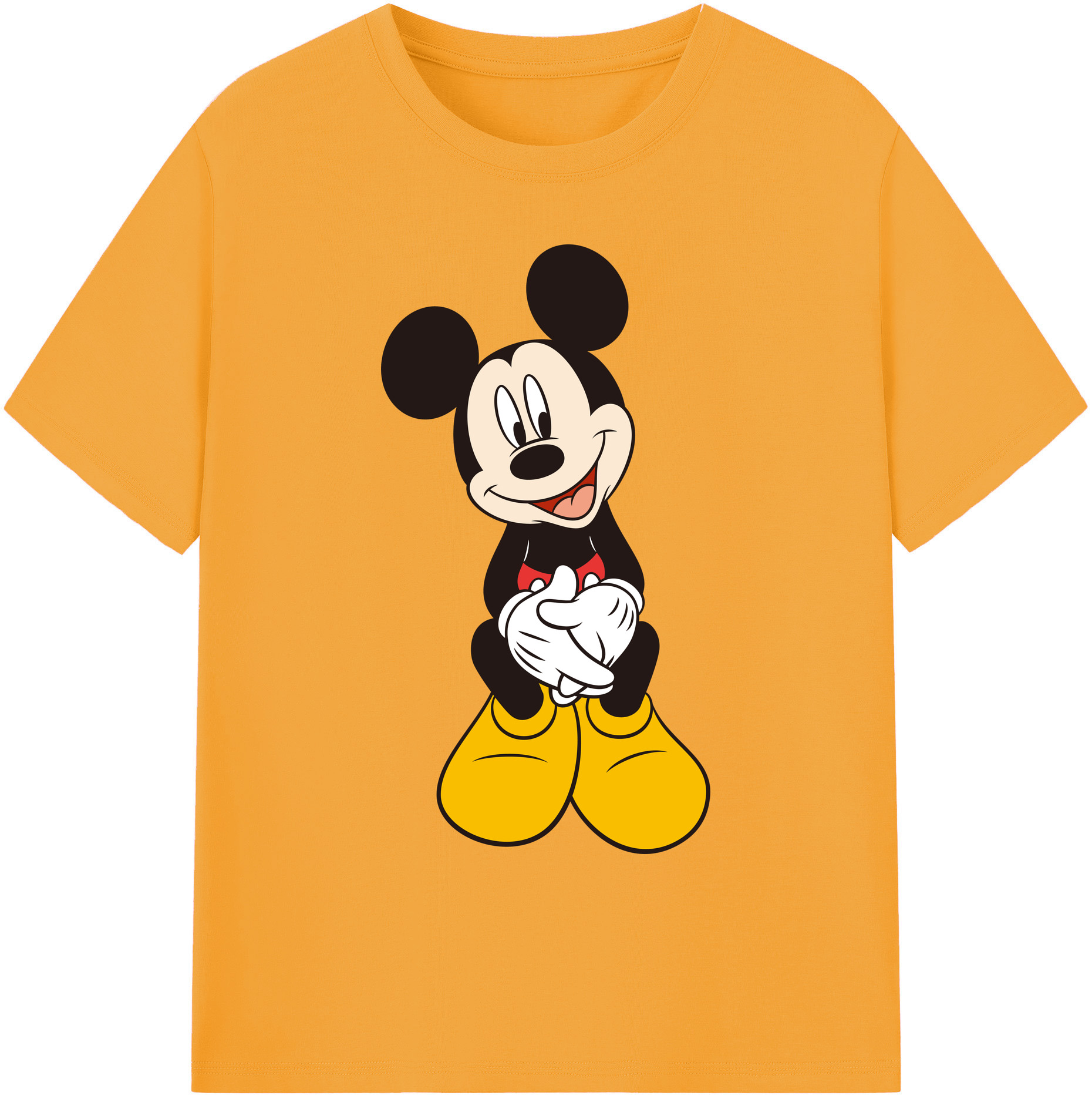 ミッキーマウス Mickey Mouse 綿100％ メンズ半袖Tシャツ｜肌触りやわらか＆通気性