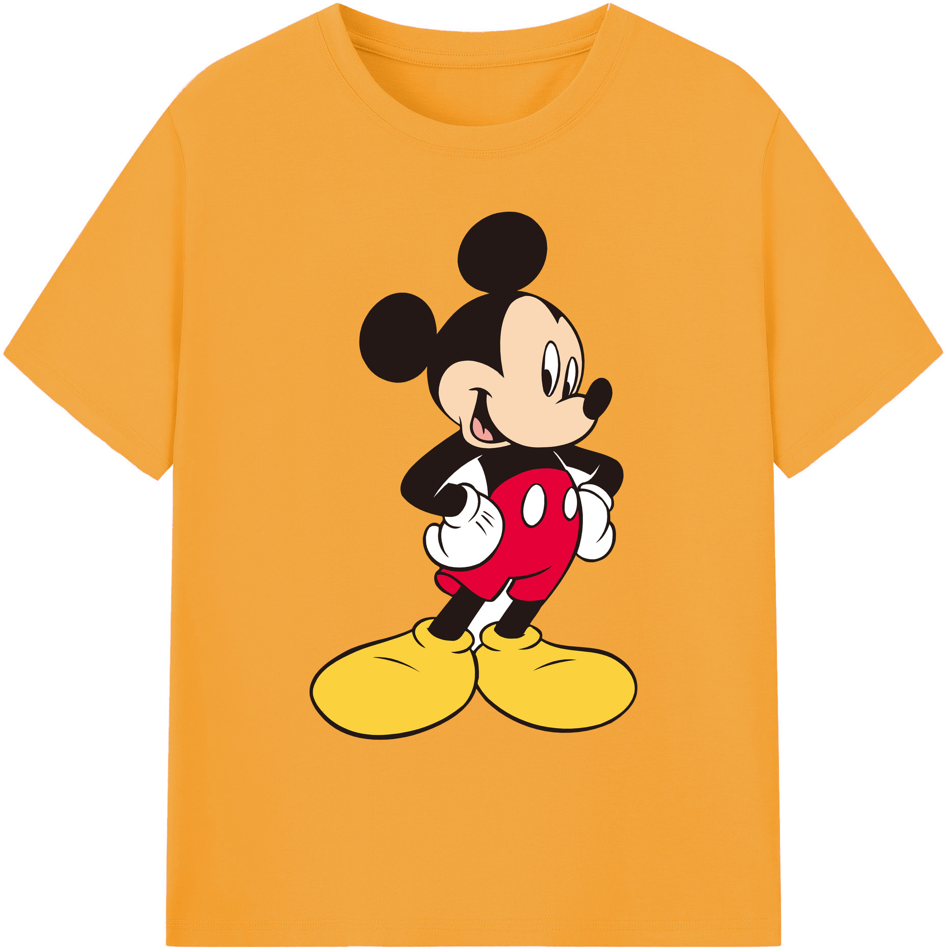 ミッキーマウス Mickey Mouse 綿100％ メンズ半袖Tシャツ｜肌触りやわらか＆通気性