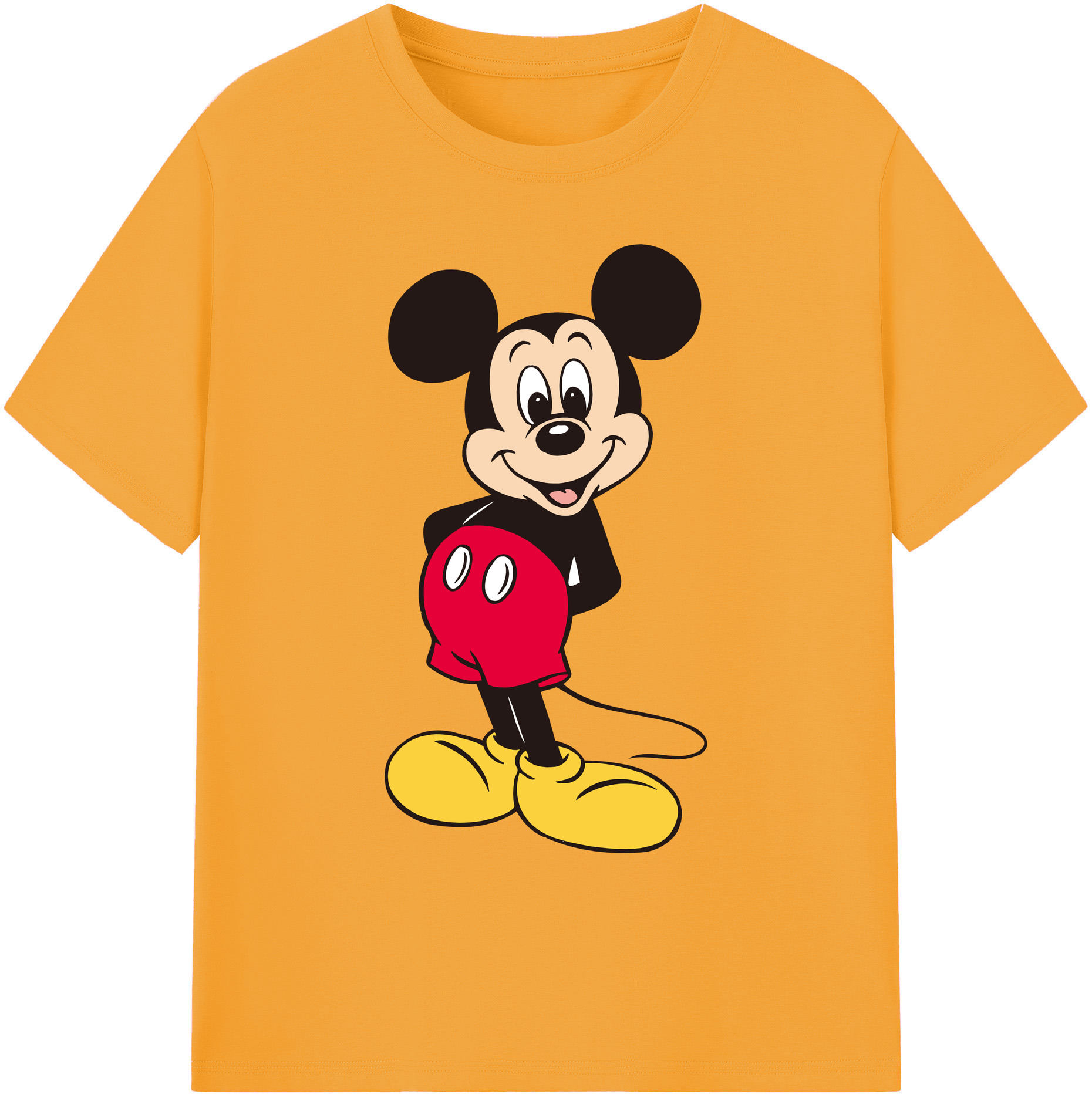 ミッキーマウス Mickey Mouse 綿100％ メンズ半袖Tシャツ｜肌触りやわらか＆通気性