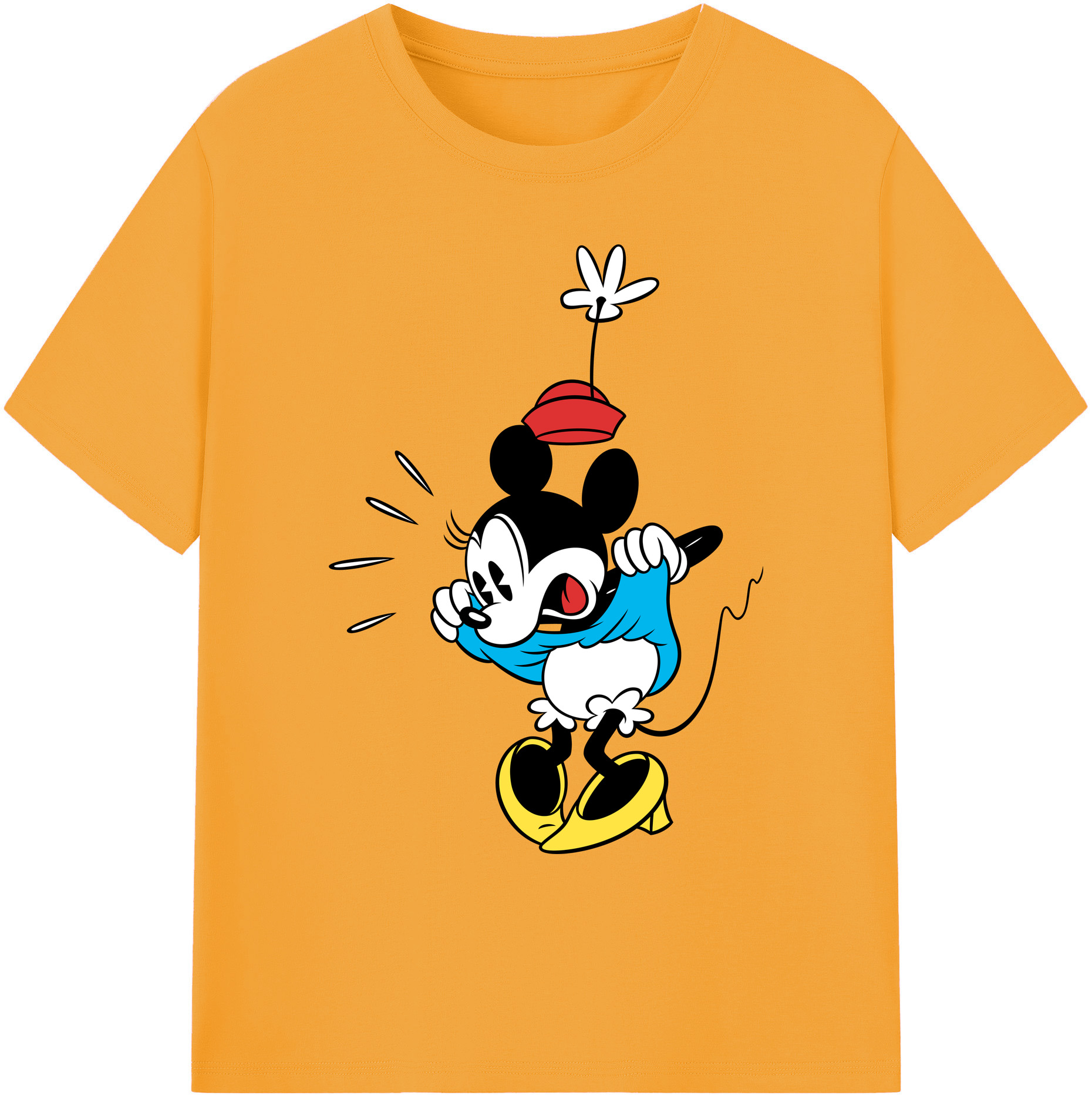 ミッキーマウス Mickey Mouse 綿100％ メンズ半袖Tシャツ｜肌触りやわらか＆通気性