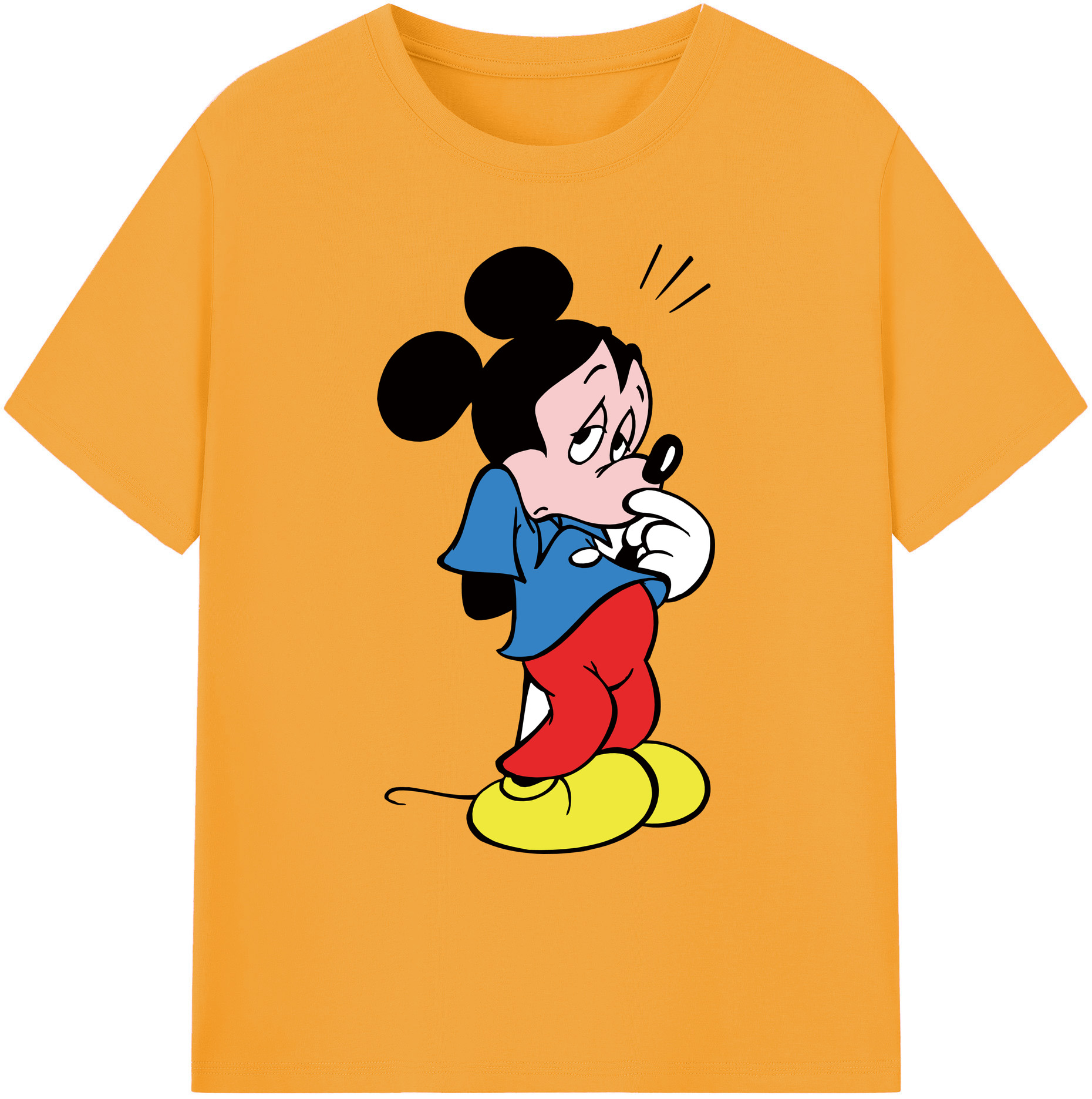 ミッキーマウス Mickey Mouse 綿100％ メンズ半袖Tシャツ｜肌触りやわらか＆通気性
