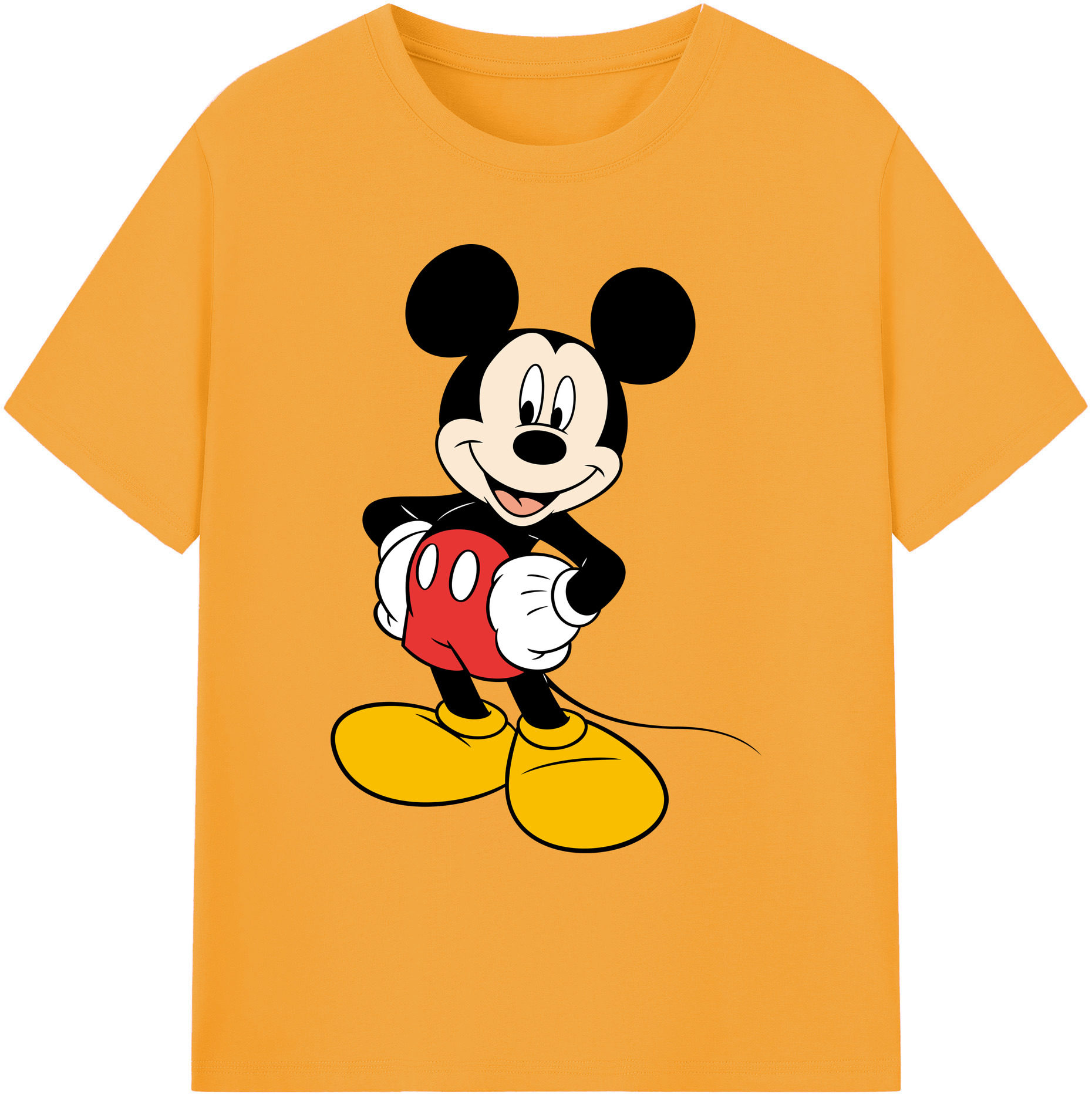 ミッキーマウス Mickey Mouse 綿100％ メンズ半袖Tシャツ｜肌触りやわらか＆通気性