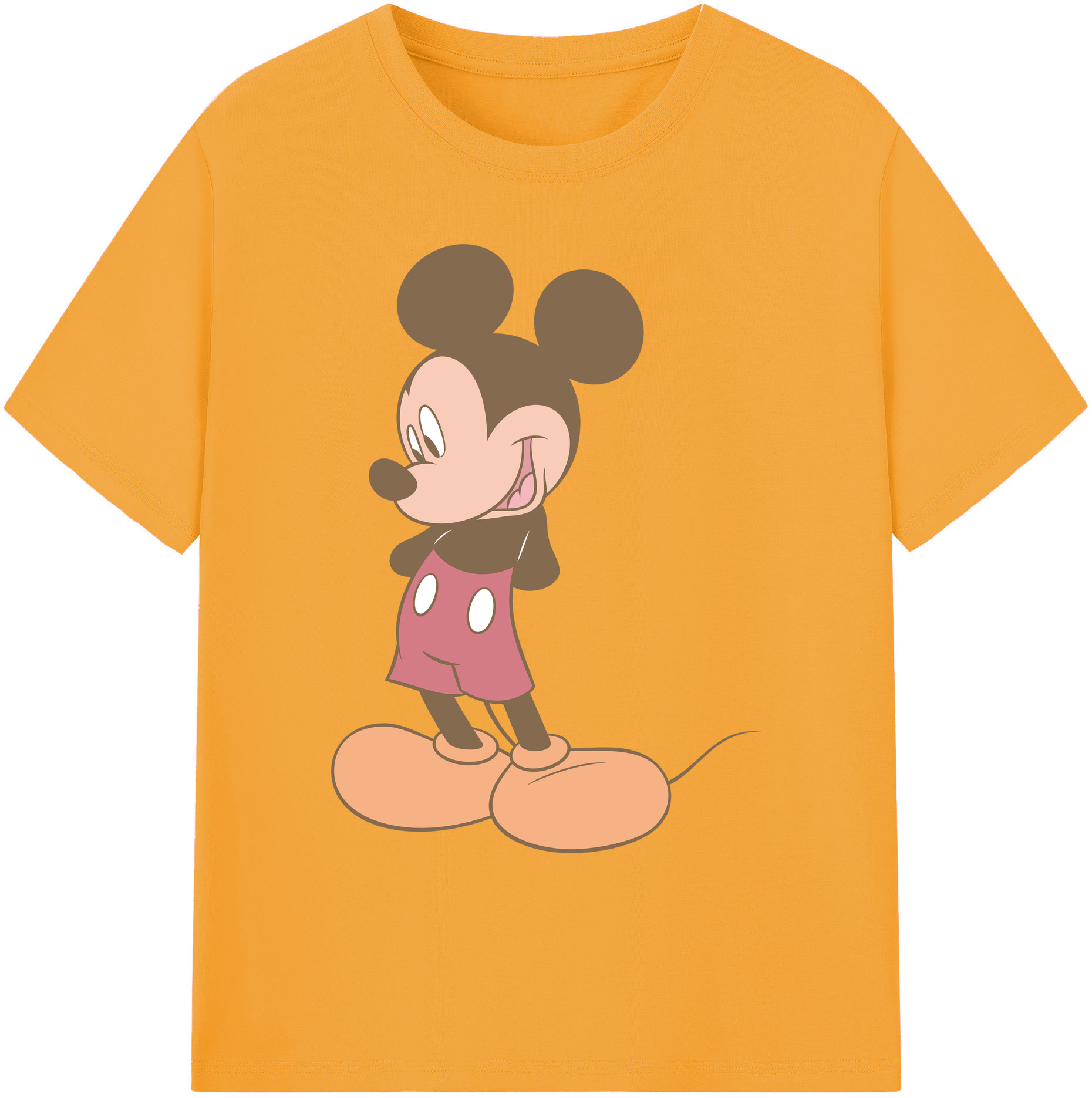 ミッキーマウス Mickey Mouse 綿100％ メンズ半袖Tシャツ｜肌触りやわらか＆通気性