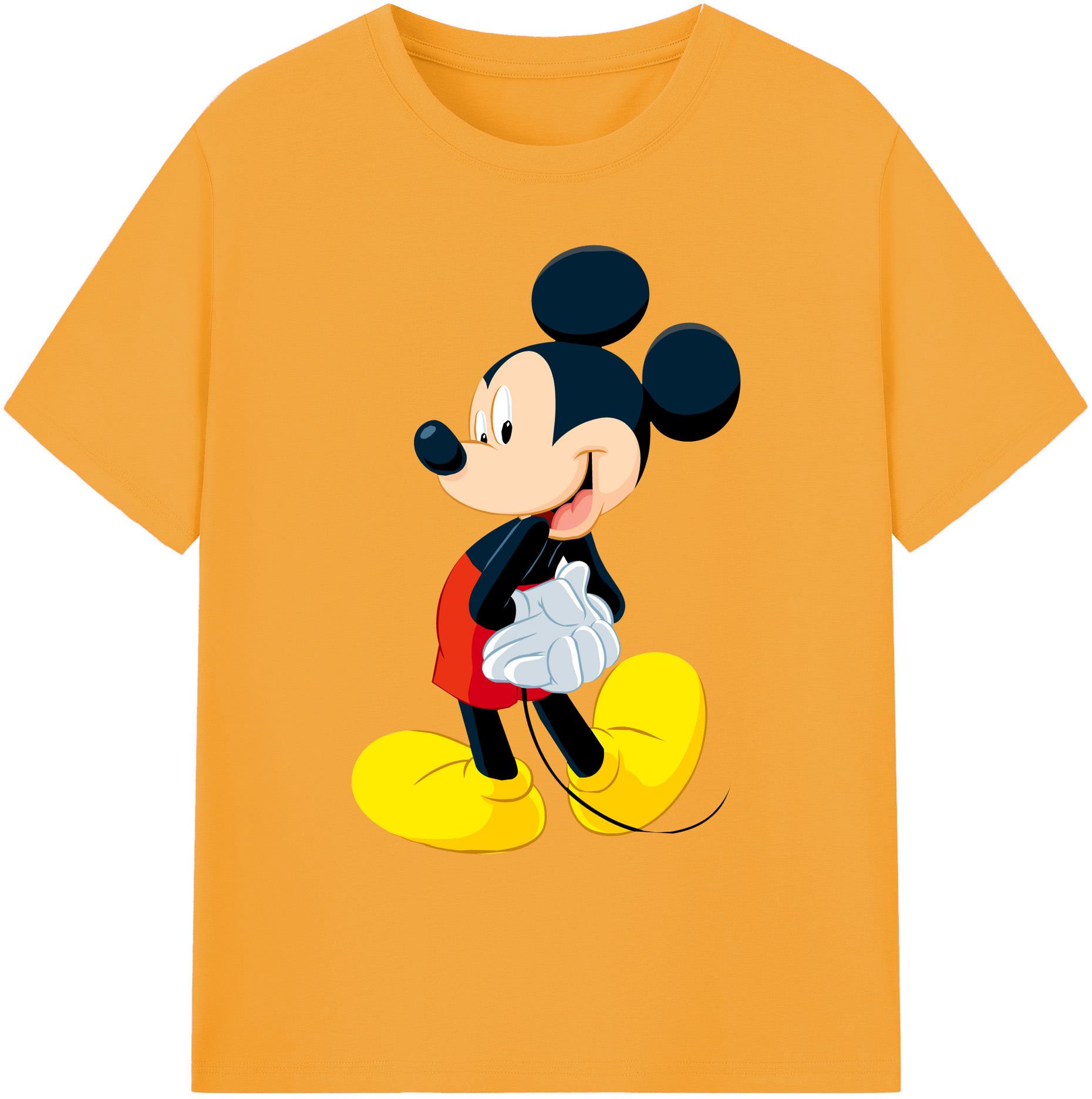 ミッキーマウス Mickey Mouse 綿100％ メンズ半袖Tシャツ｜肌触りやわらか＆通気性