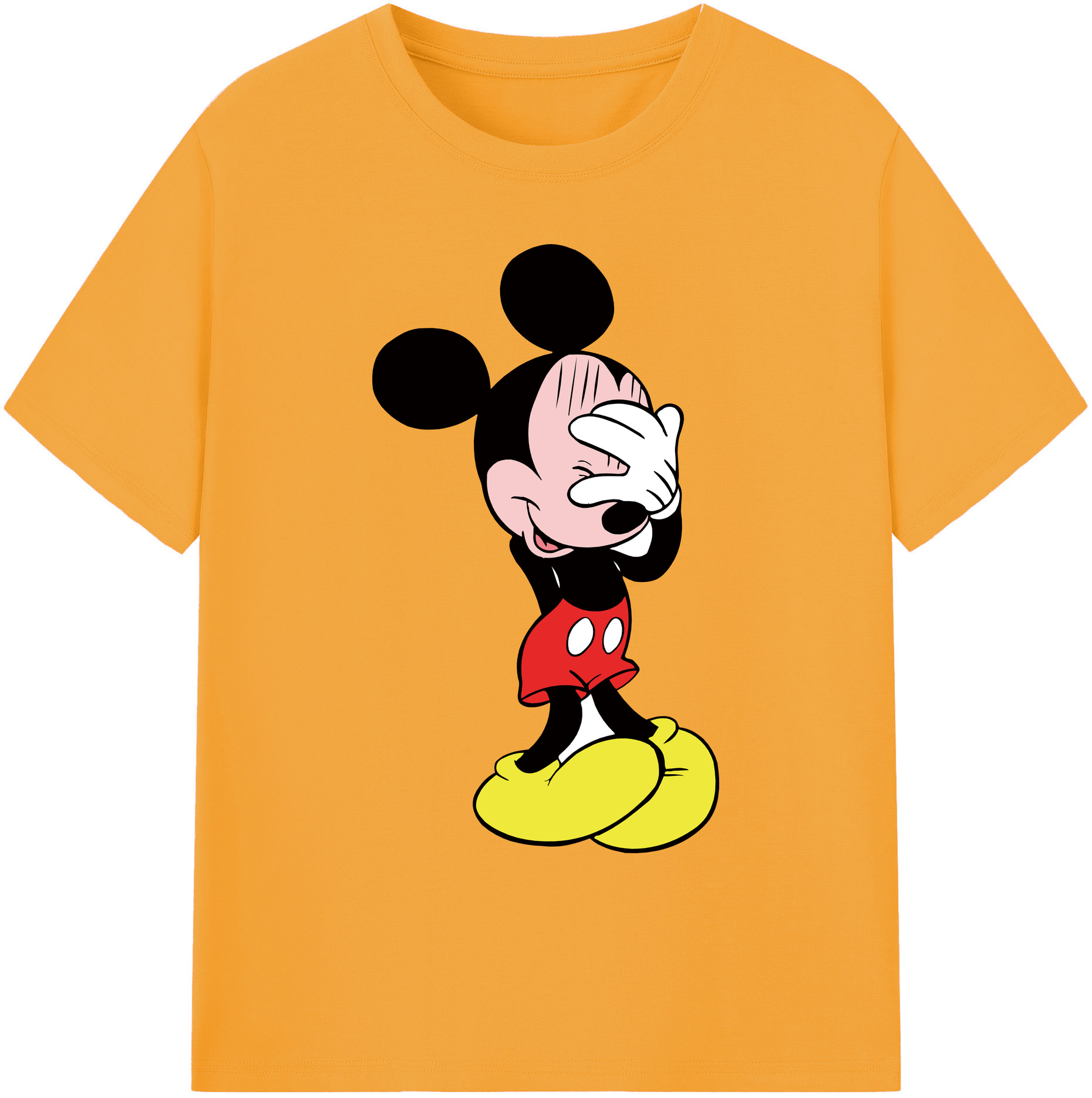 ミッキーマウス Mickey Mouse 綿100％ メンズ半袖Tシャツ｜肌触りやわらか＆通気性